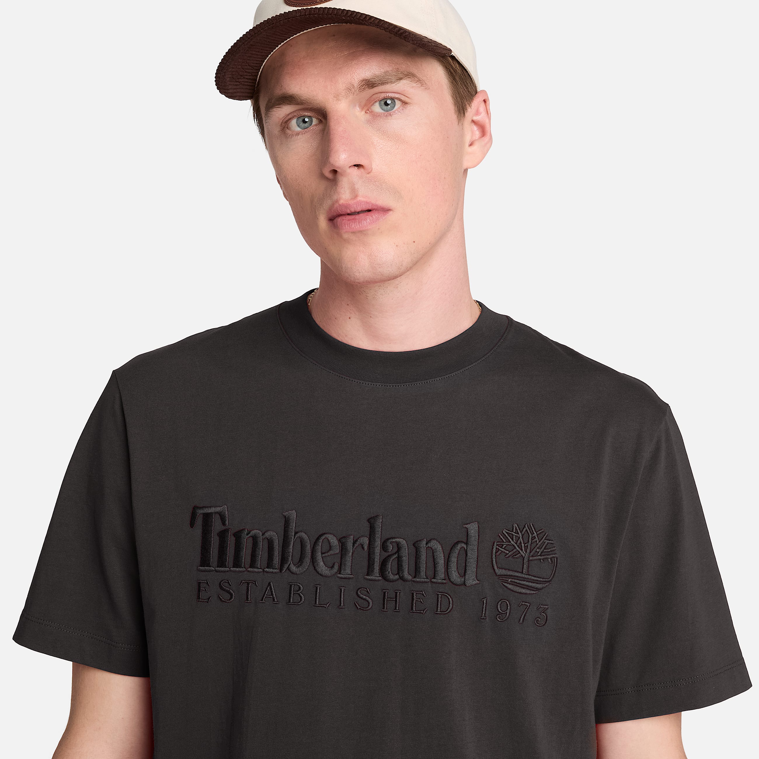 Tshirt  manches courtes et broderie Established 1973 pour homme en noir TBL noir ALT3