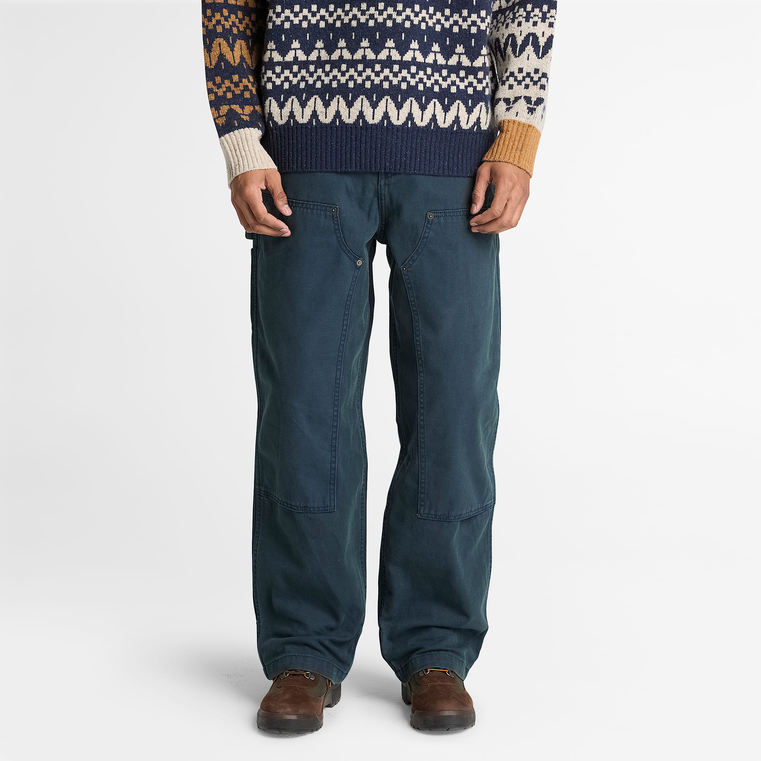 Rindge CarpenterHose aus Canvas mit verstrkten Knien fr Herren in Dunkelblau TBL Blau ALT1