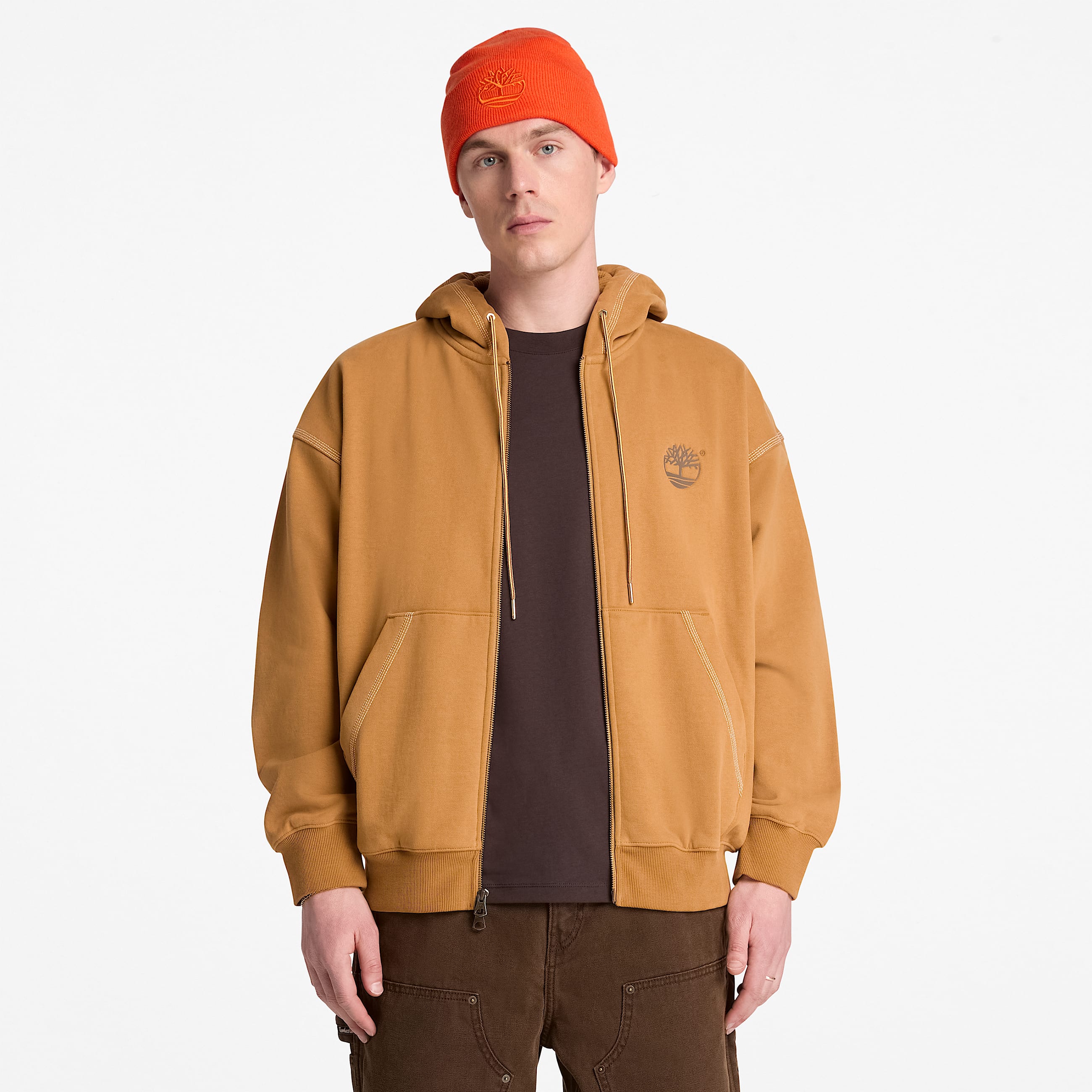Sweat  capuche zipp Iconic pour homme en jaune TBL jaune ALT1