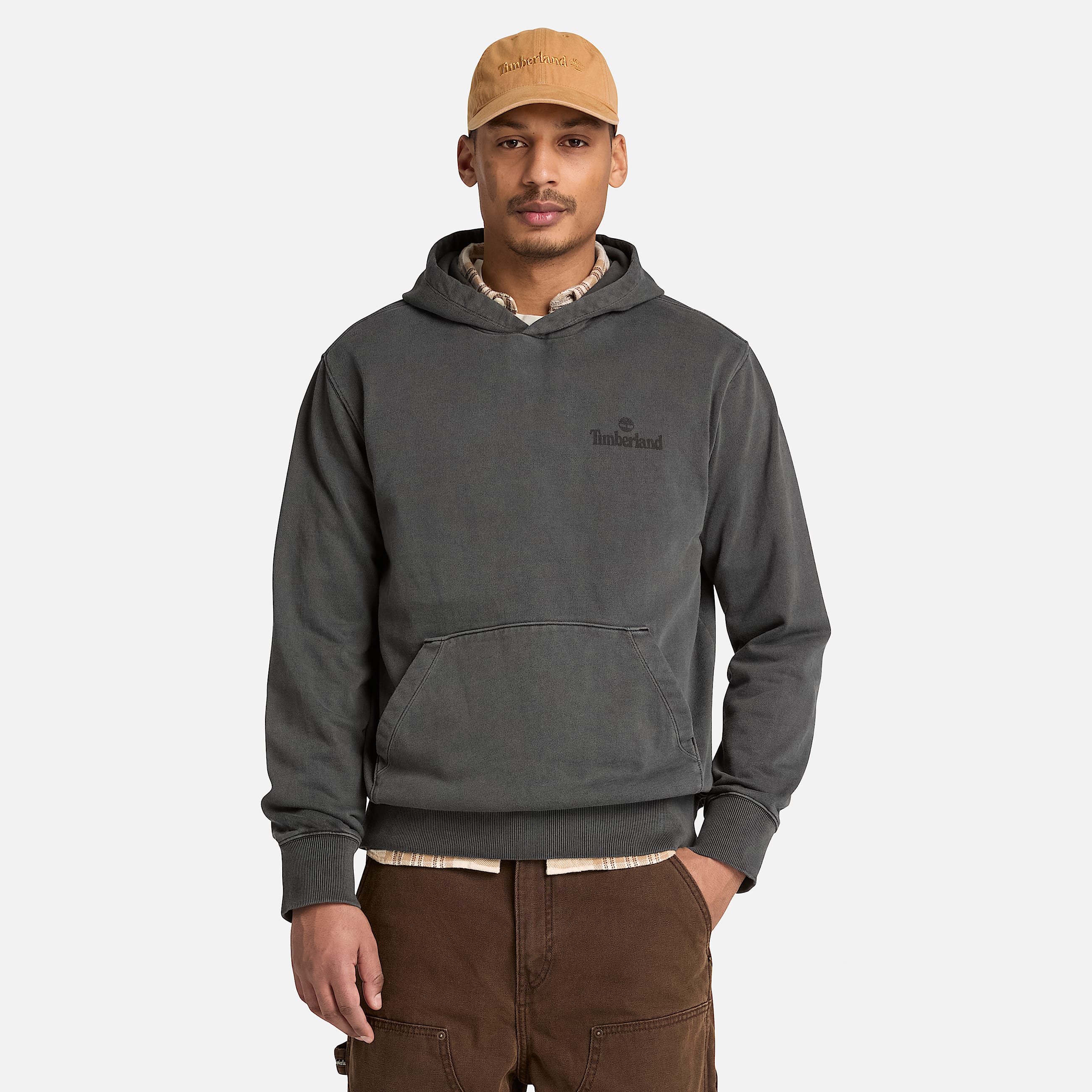 South Cabot Garment Dye Hoodie for Men in Black TBL Black ALT1