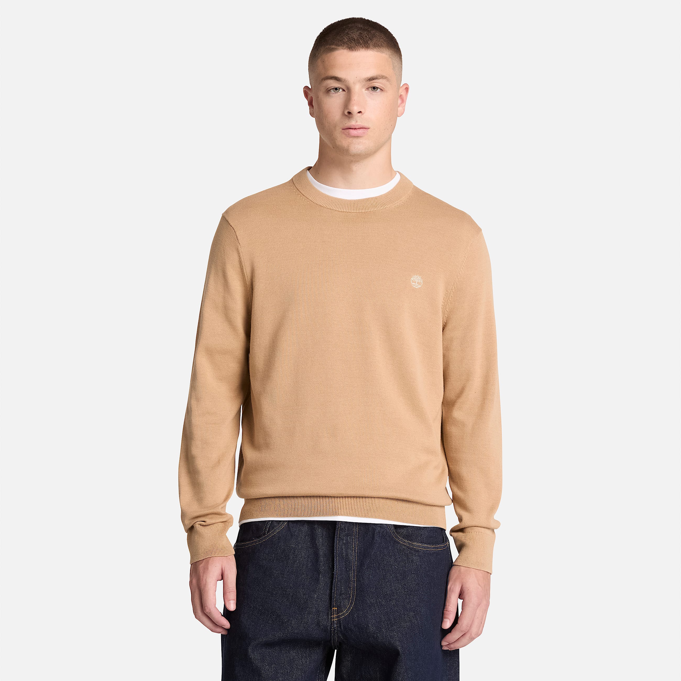 Williams River Cotton Crewneck Jumper for Men in Light Brown TBL Brown ALT1