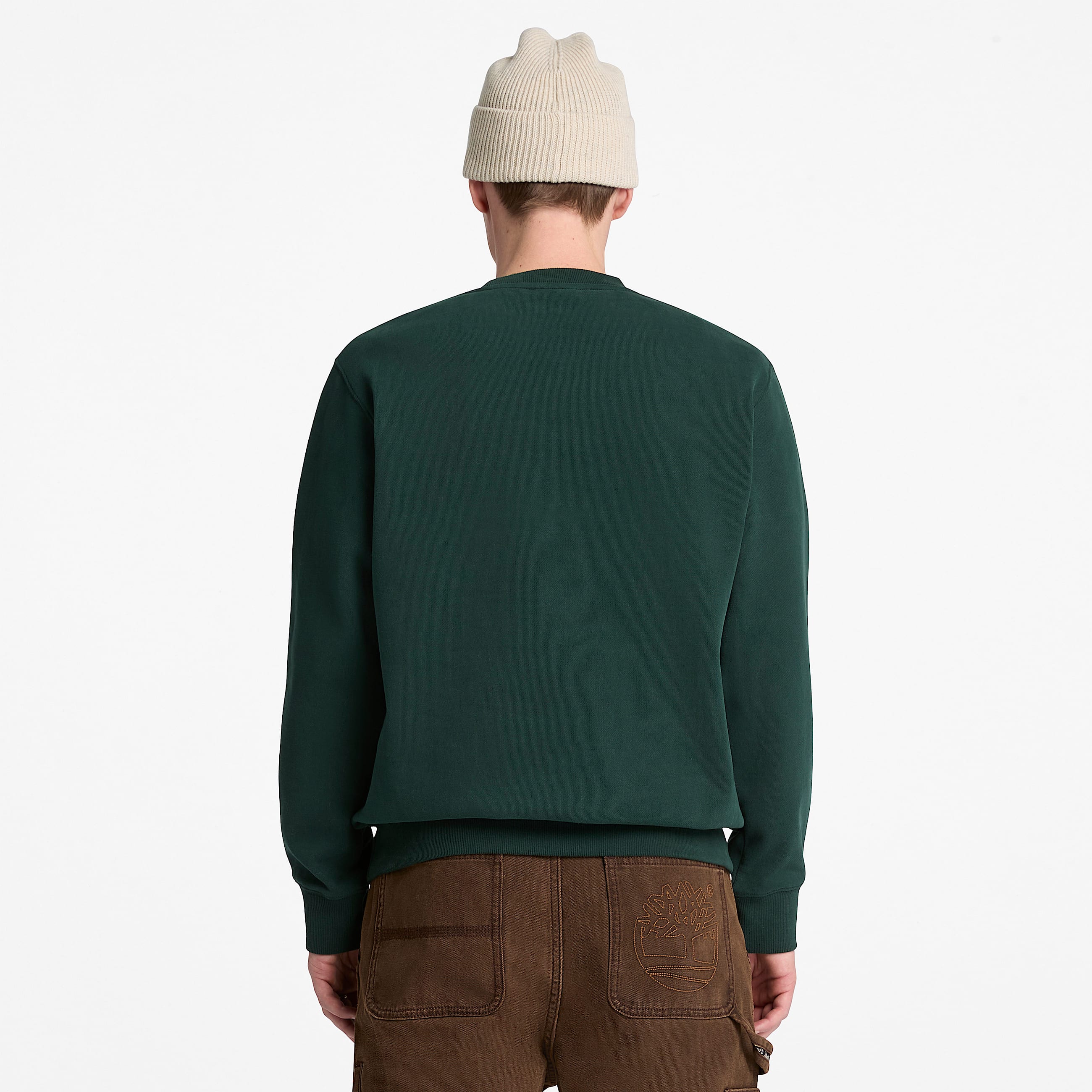 Patchwork Crew Sweatshirt for Men in Dark Green TBL Green ALT8
