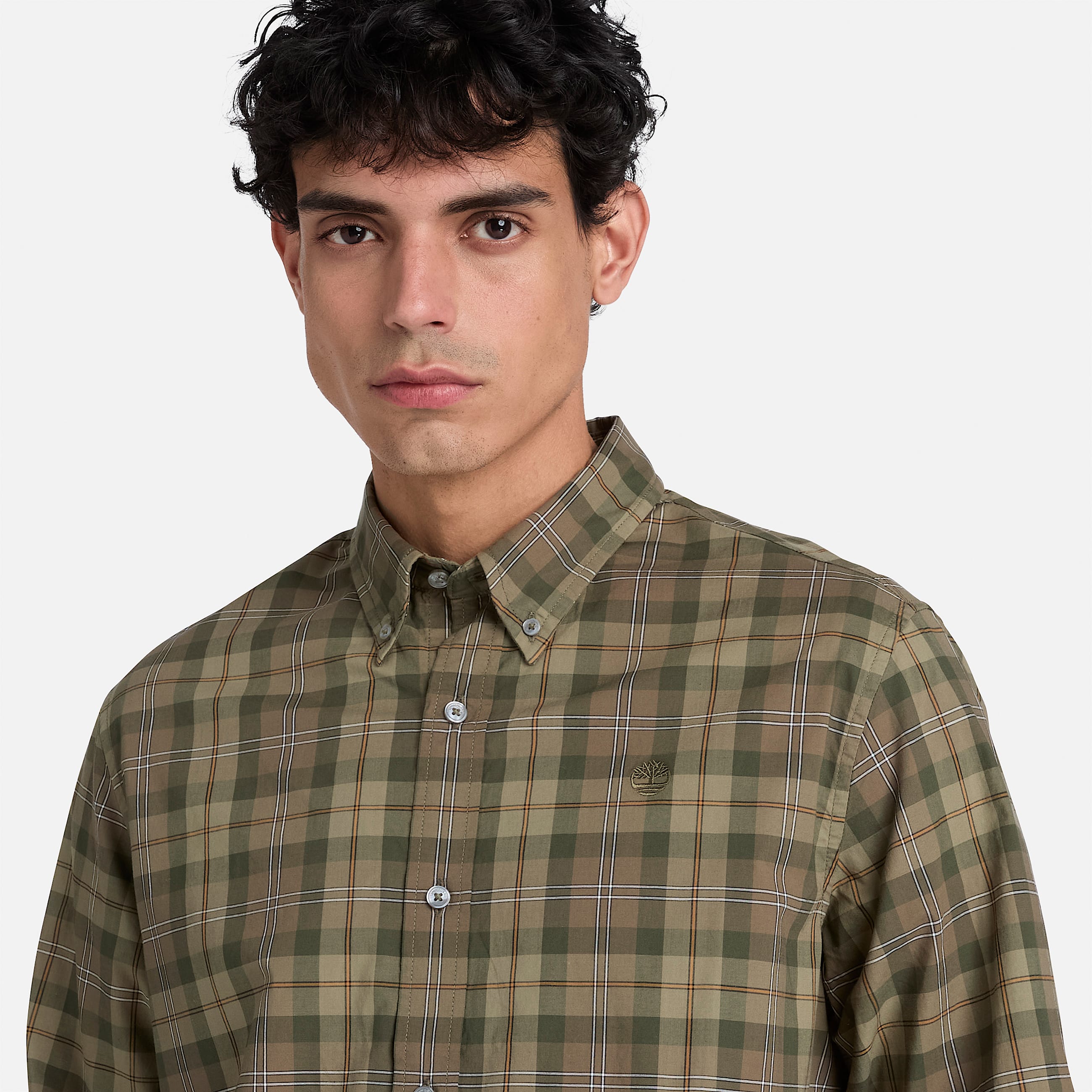 Camicia a Quadri in Popeline Vestibilit Regular da Uomo in verde TBL verde ALT3
