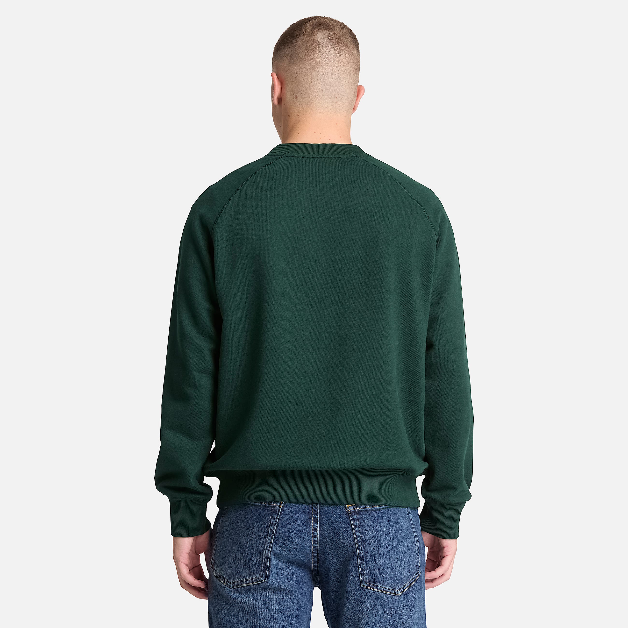 Exeter River Crew Sweatshirt for Men in Dark Green TBL Green ALT8