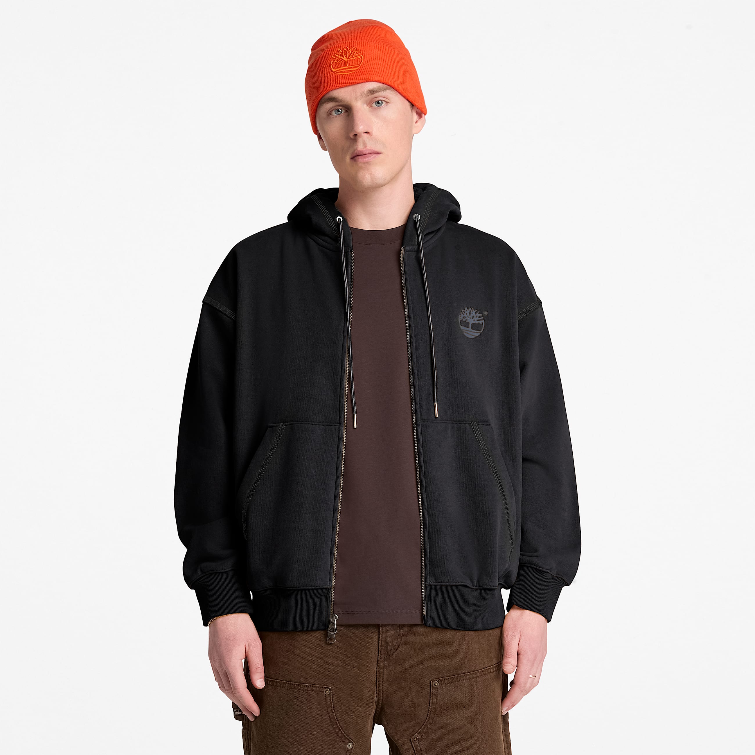 Sweat  capuche zipp Iconic pour homme en noir TBL noir ALT1