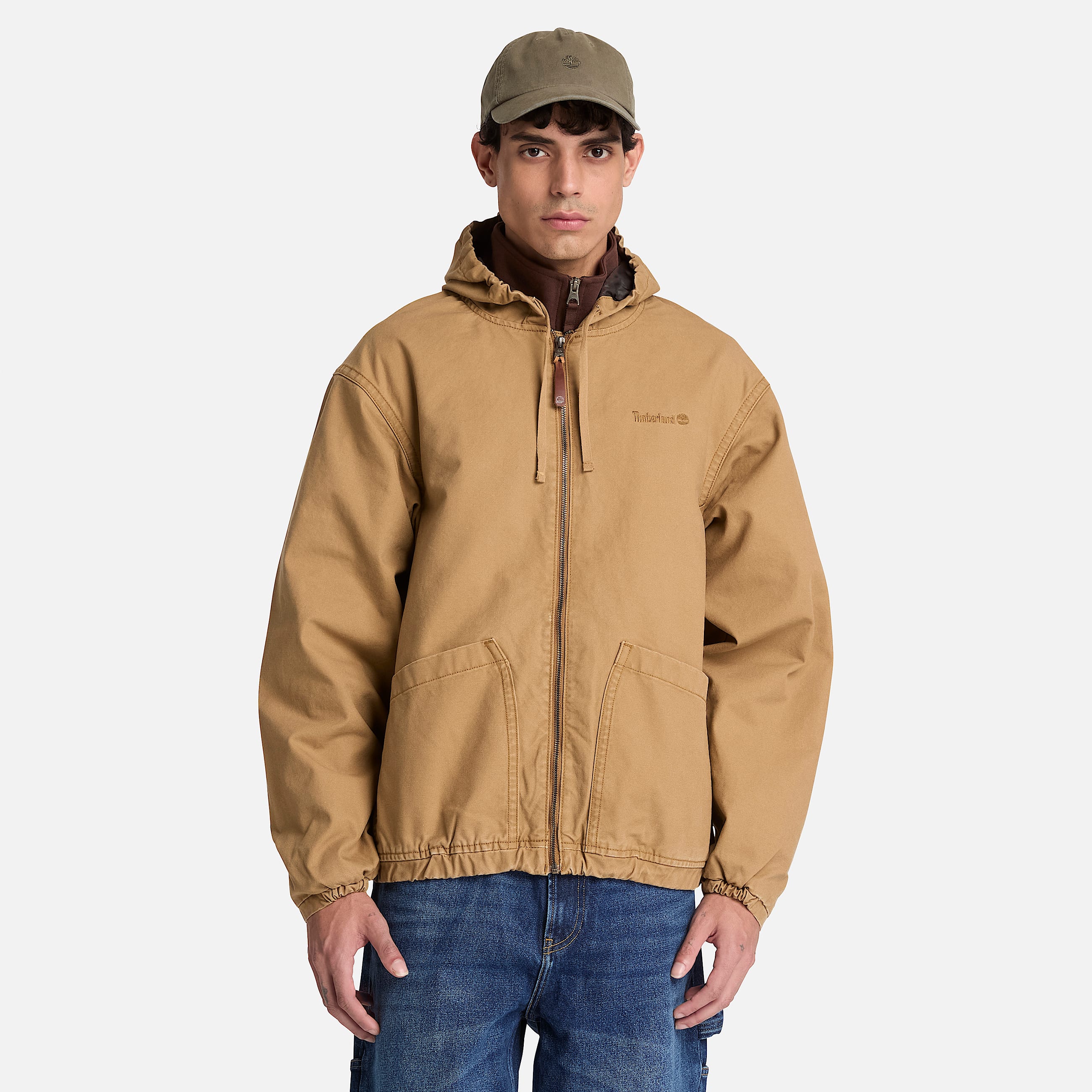 Hooded Canvas Bomber for Men in Brown TBL Brown ALT1