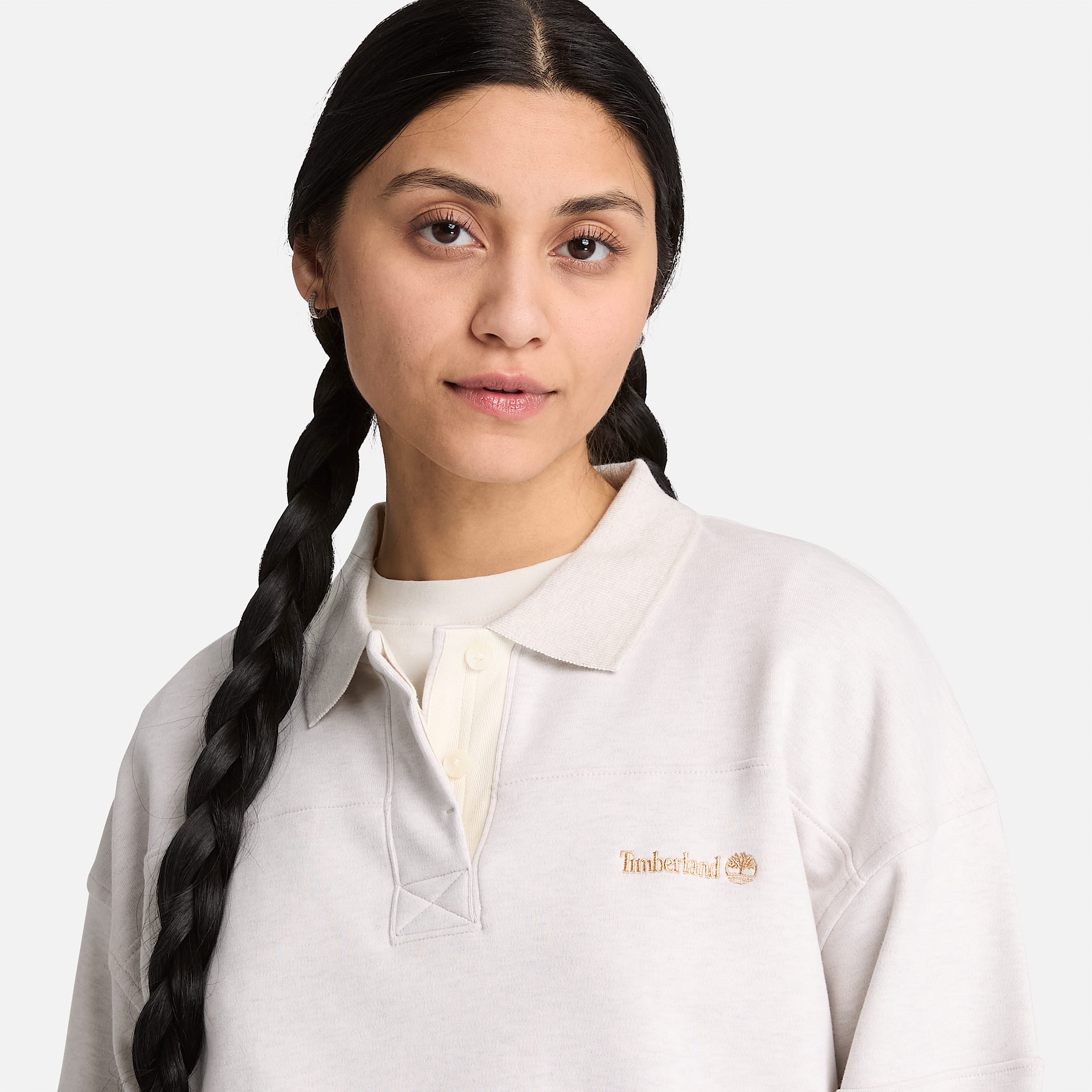 Rugby Polo Sweatshirt for Women in Light Beige TBL Beige ALT3
