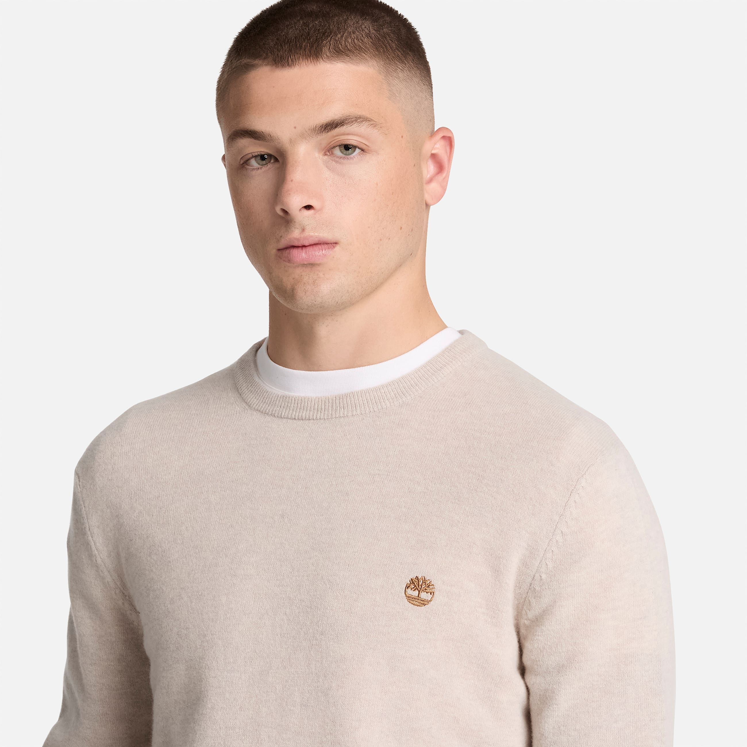 Cohas Brook Pullover mit Rundhalsausschnitt aus Merinowolle fr Herren in Hellbeige TBL Beige ALT3