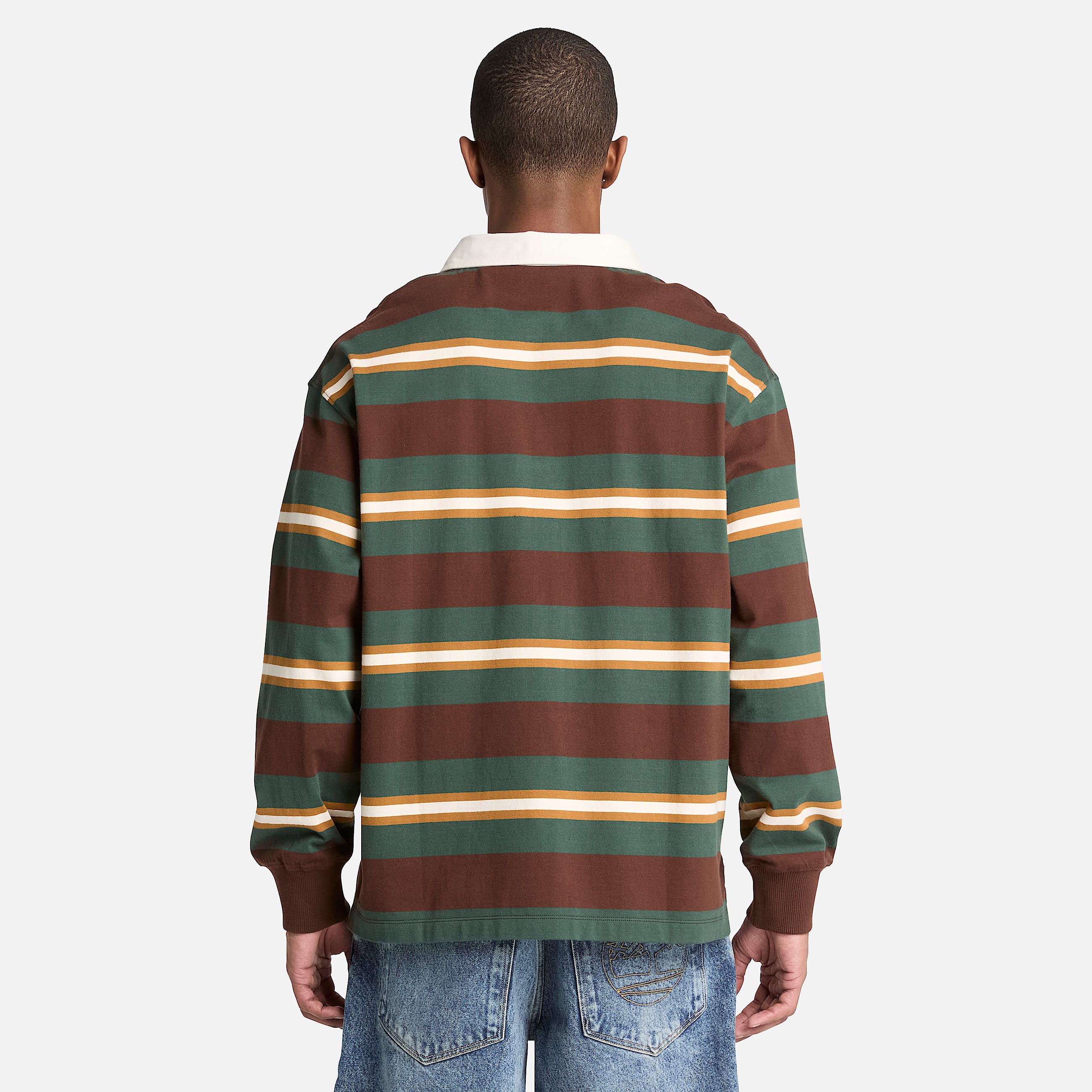 Polo de rugby de manga larga para hombre en marrn oscuro TBL marrn ALT8