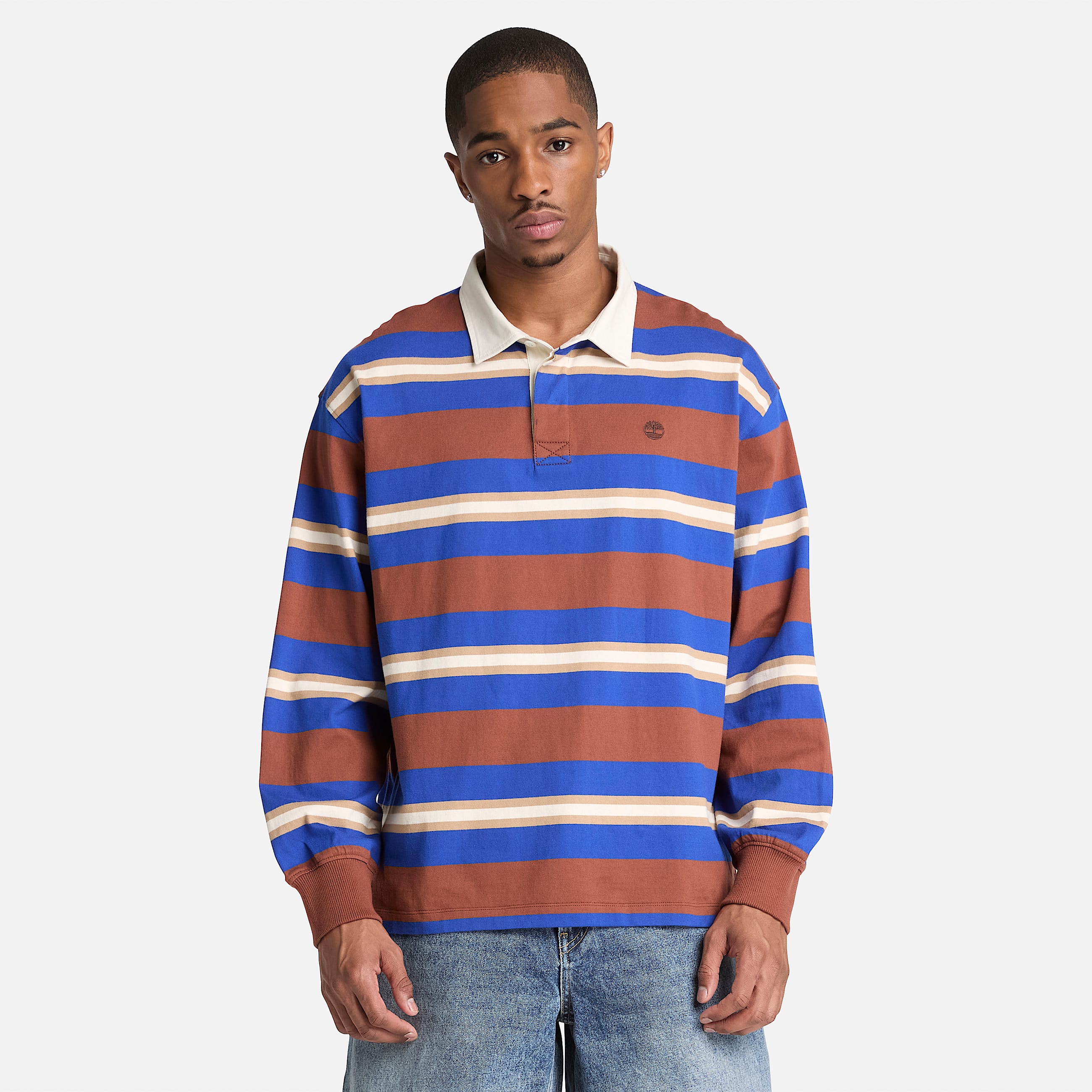 Polo Rugby a Maniche Lunghe da Uomo in marrone TBL marrone ALT1