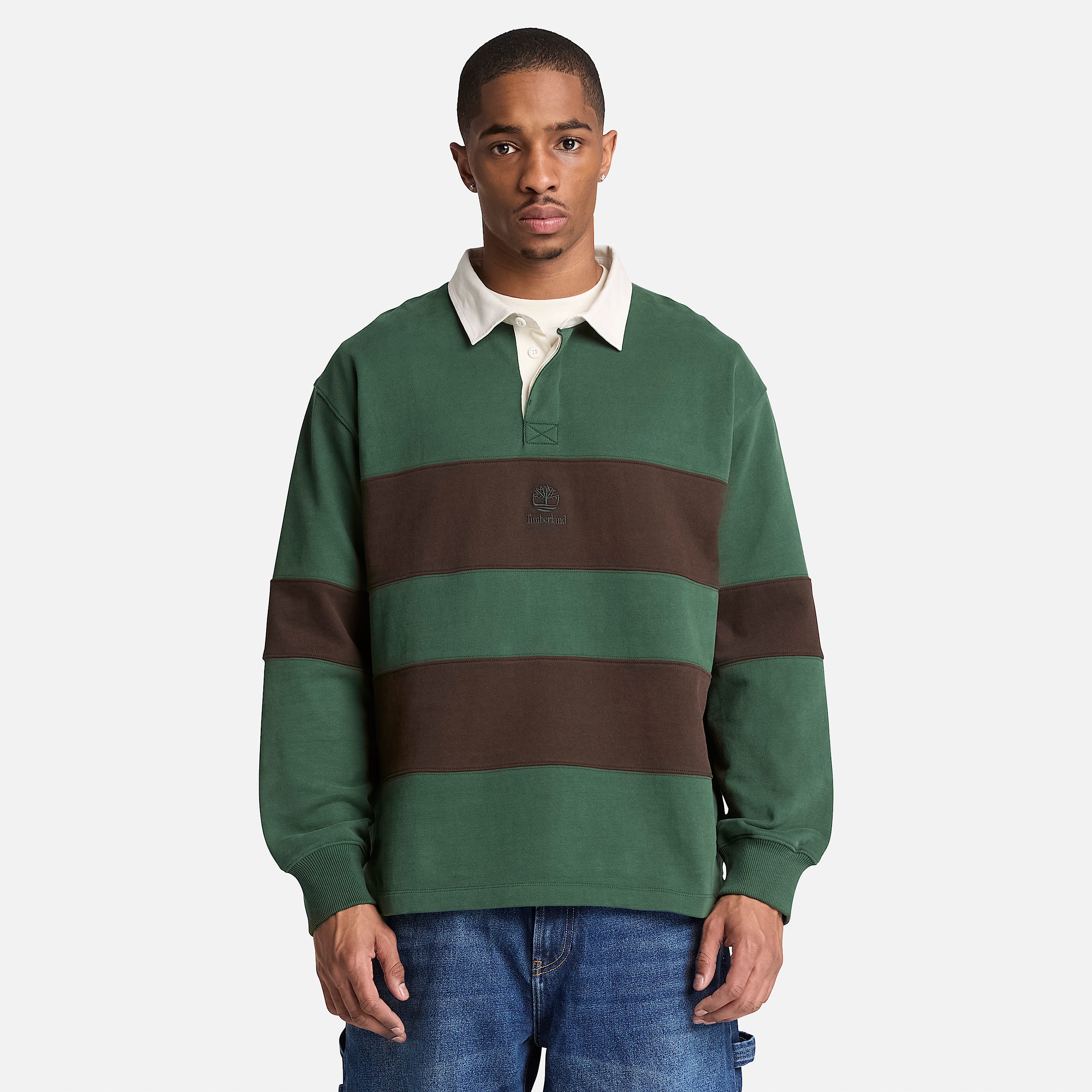 Rugby Polo Sweatshirt for Men in Dark GreenDark Brown TBL Green ALT1