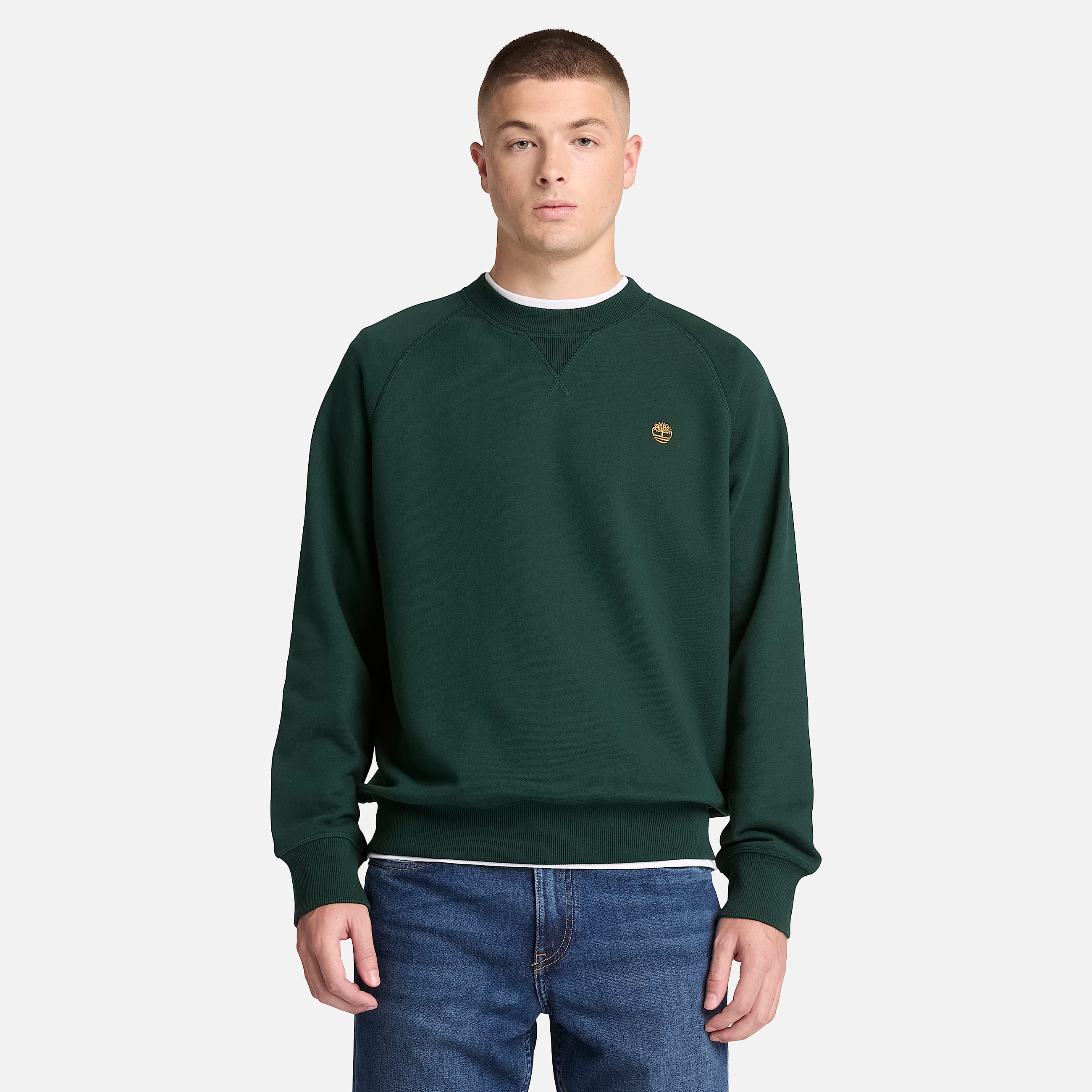 Exeter River Crew Sweatshirt for Men in Dark Green TBL Green ALT1