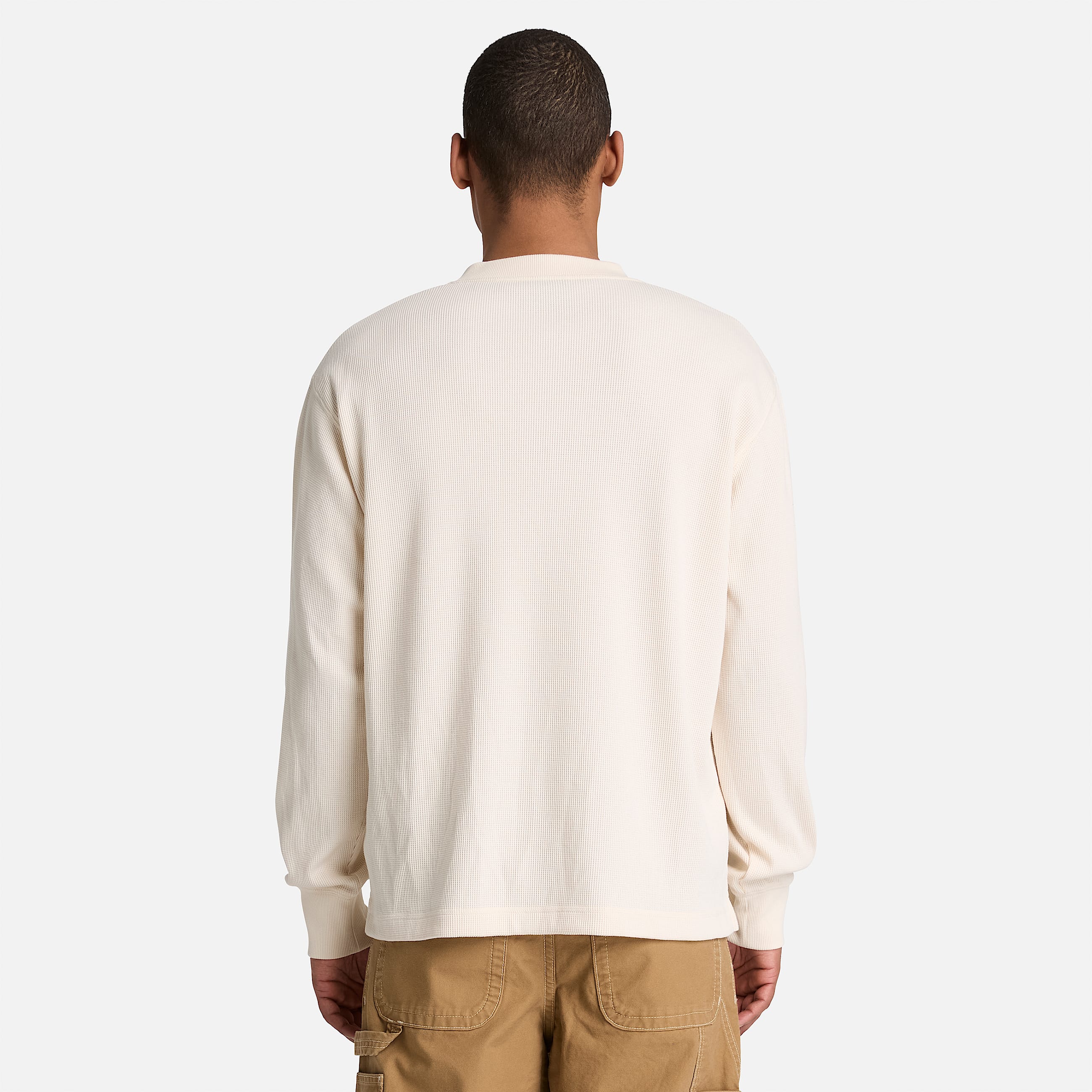 Langrmeliges Wharf River Polohemd mit Waffelstruktur fr Herren in Beige TBL Beige ALT8