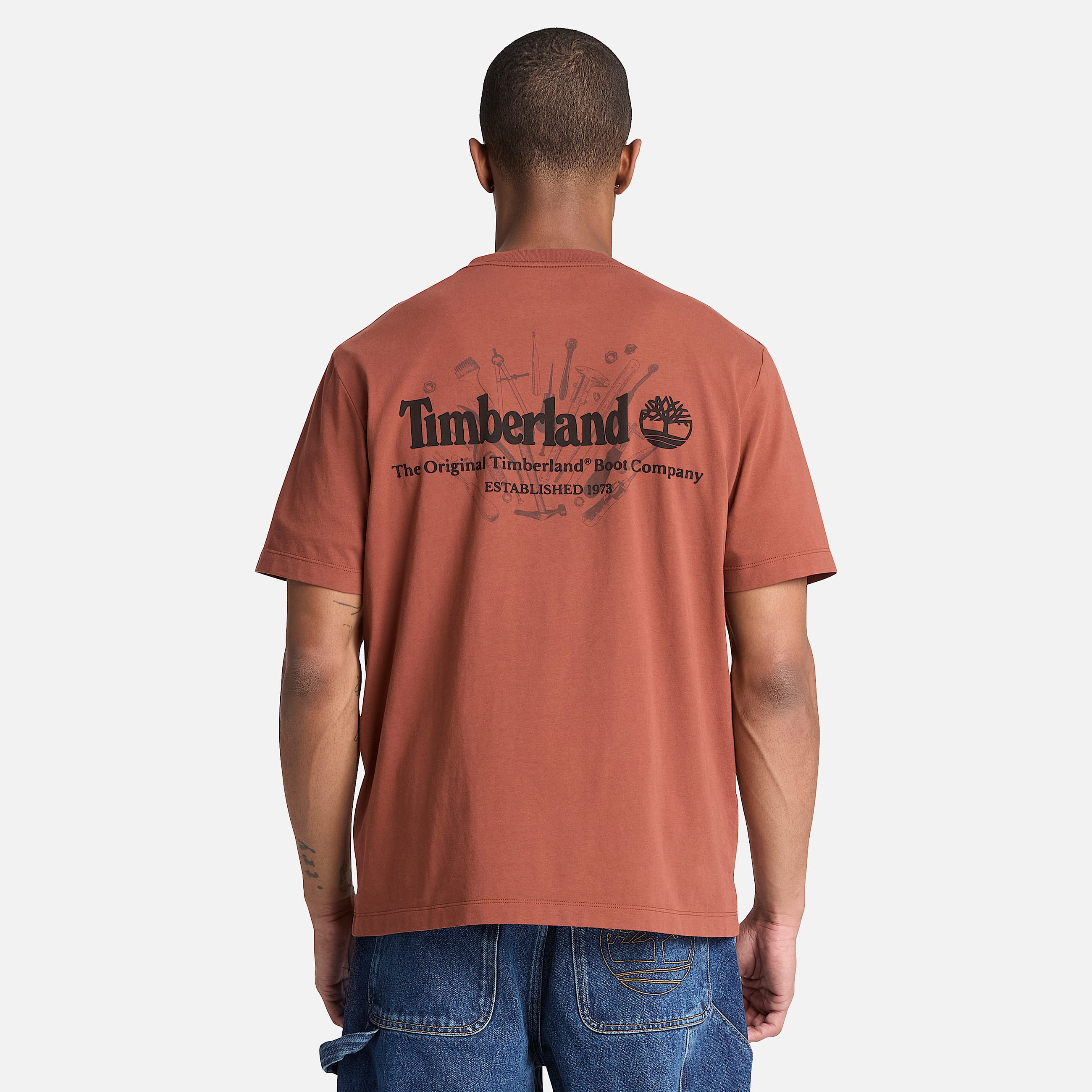 Tshirt  manches courtes et motif Bootmakers pour homme en marron TBL marron ALT8