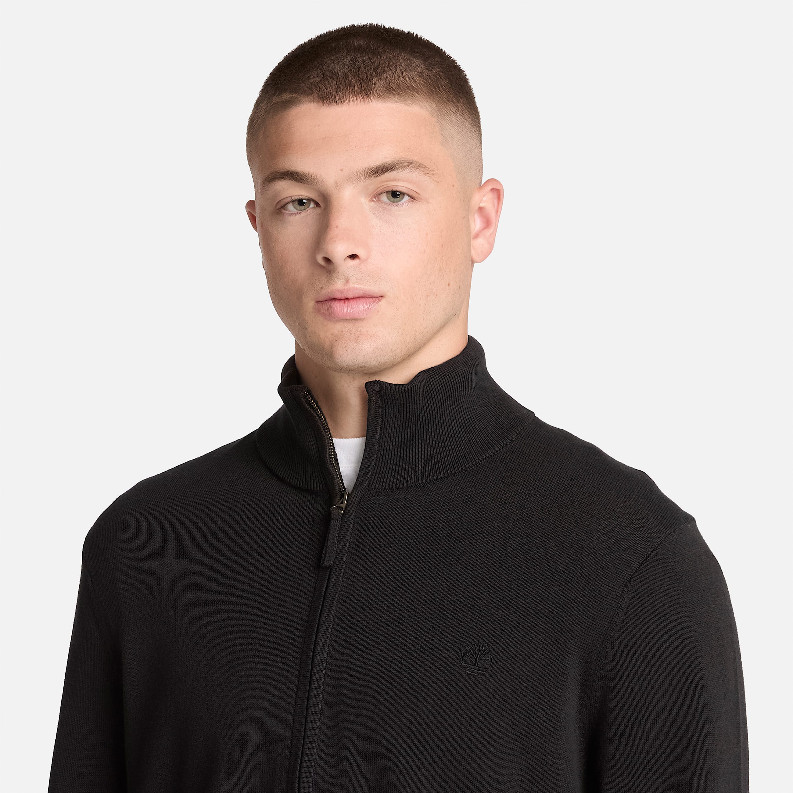 Chaqueta de algodn con cremallera integral Williams River para hombre en negro TBL negro ALT3