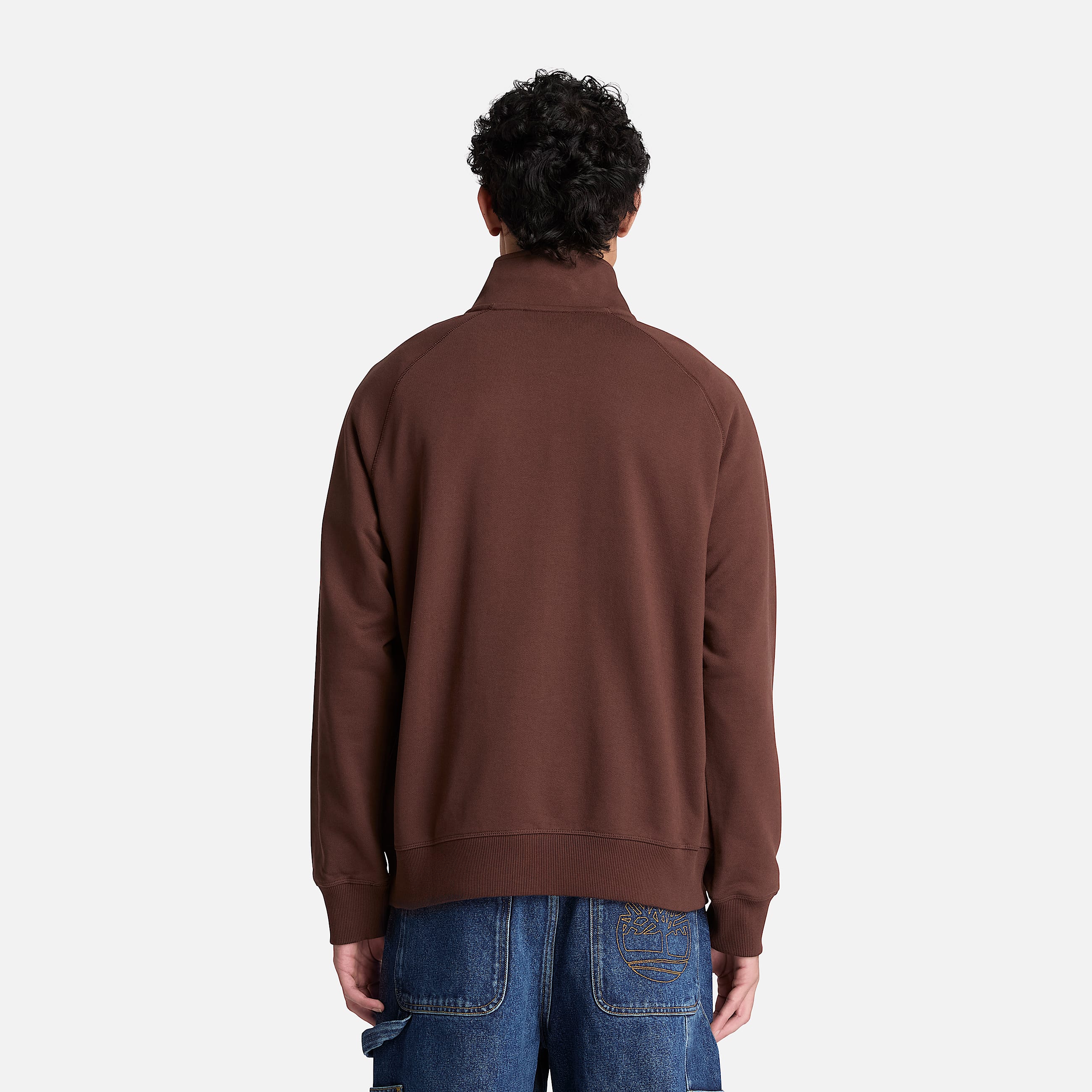 Sudadera Exeter River con cremallera de 14 y el logo bordado para hombre en marrn oscuro TBL marrn ALT8