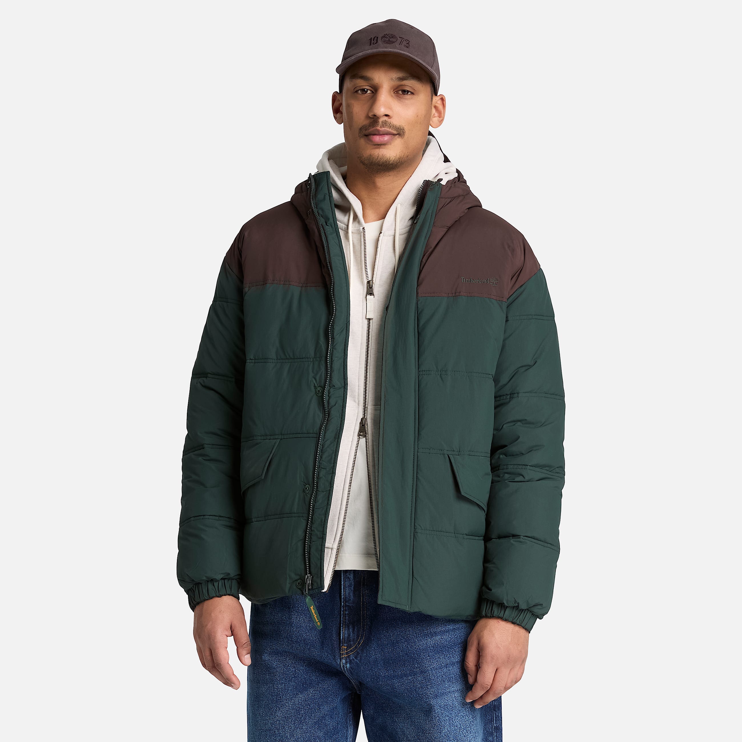 Chaqueta acolchada impermeable para hombre en verde oscuromarrn oscuro TBL verde ALT1