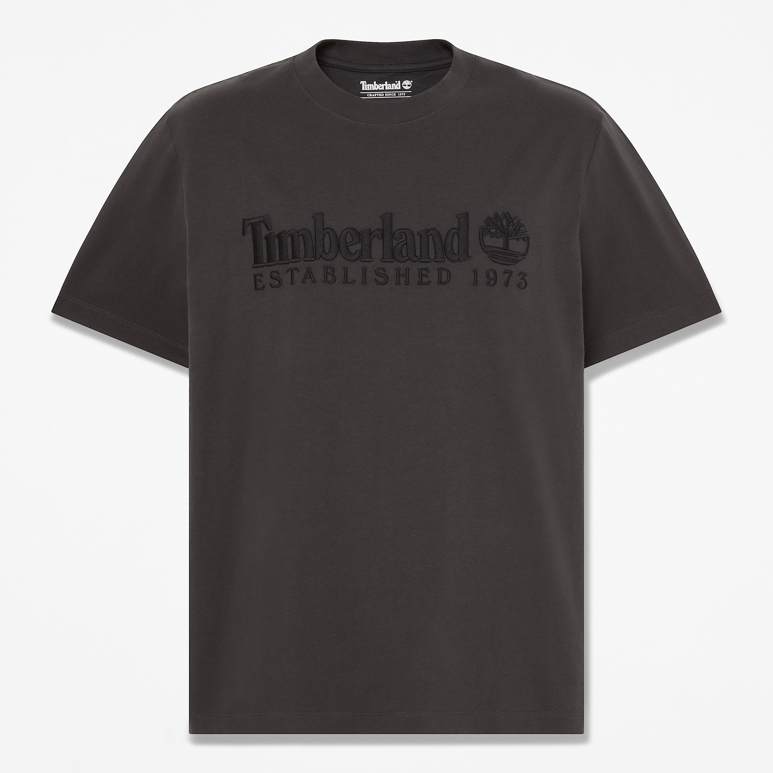 Tshirt  manches courtes et broderie Established 1973 pour homme en noir TBL noir HERO