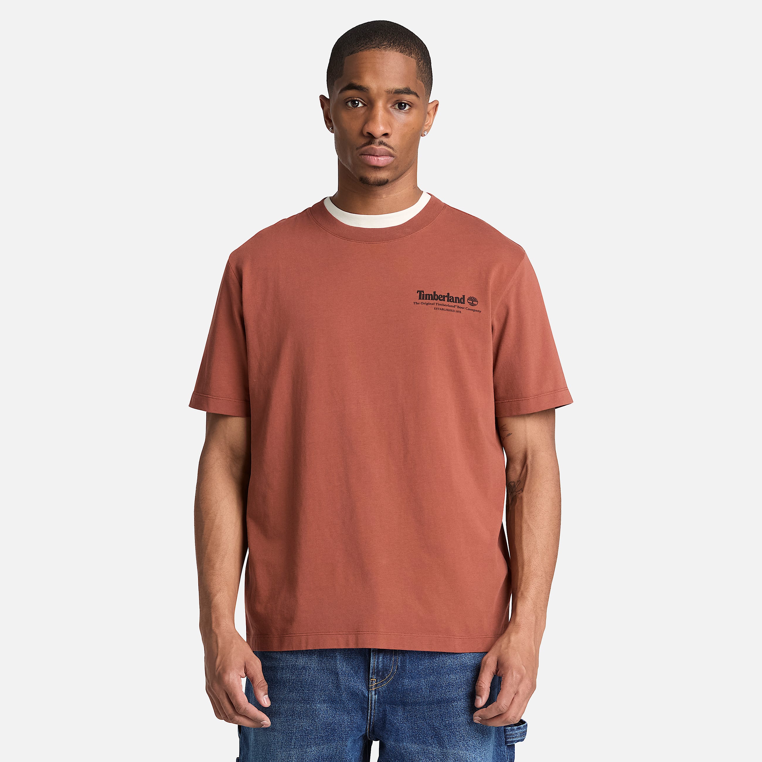 Tshirt  manches courtes et motif Bootmakers pour homme en marron TBL marron ALT1