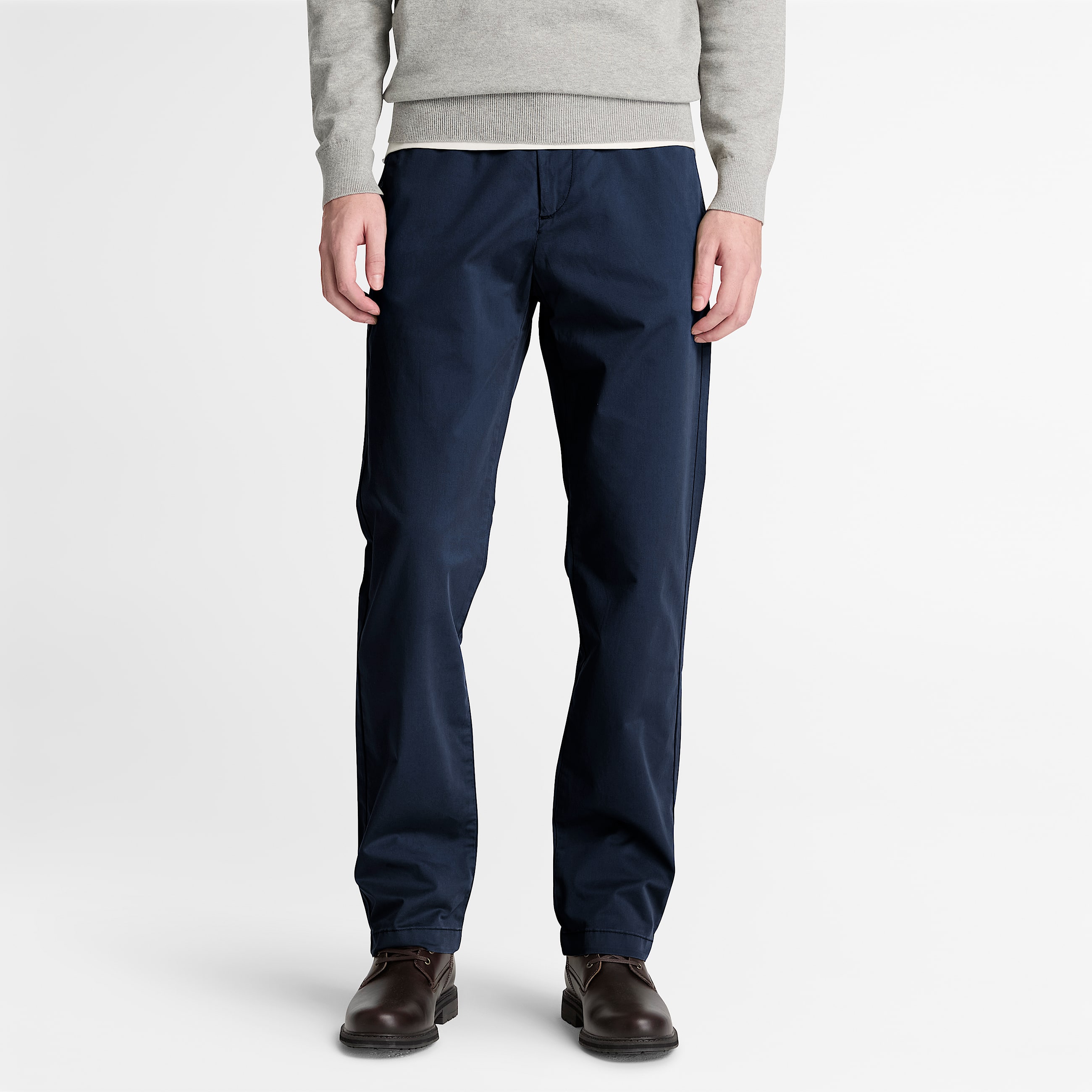 Claremont Straight Twill Chino Trouser for Men in Dark Blue TBL Blue ALT1