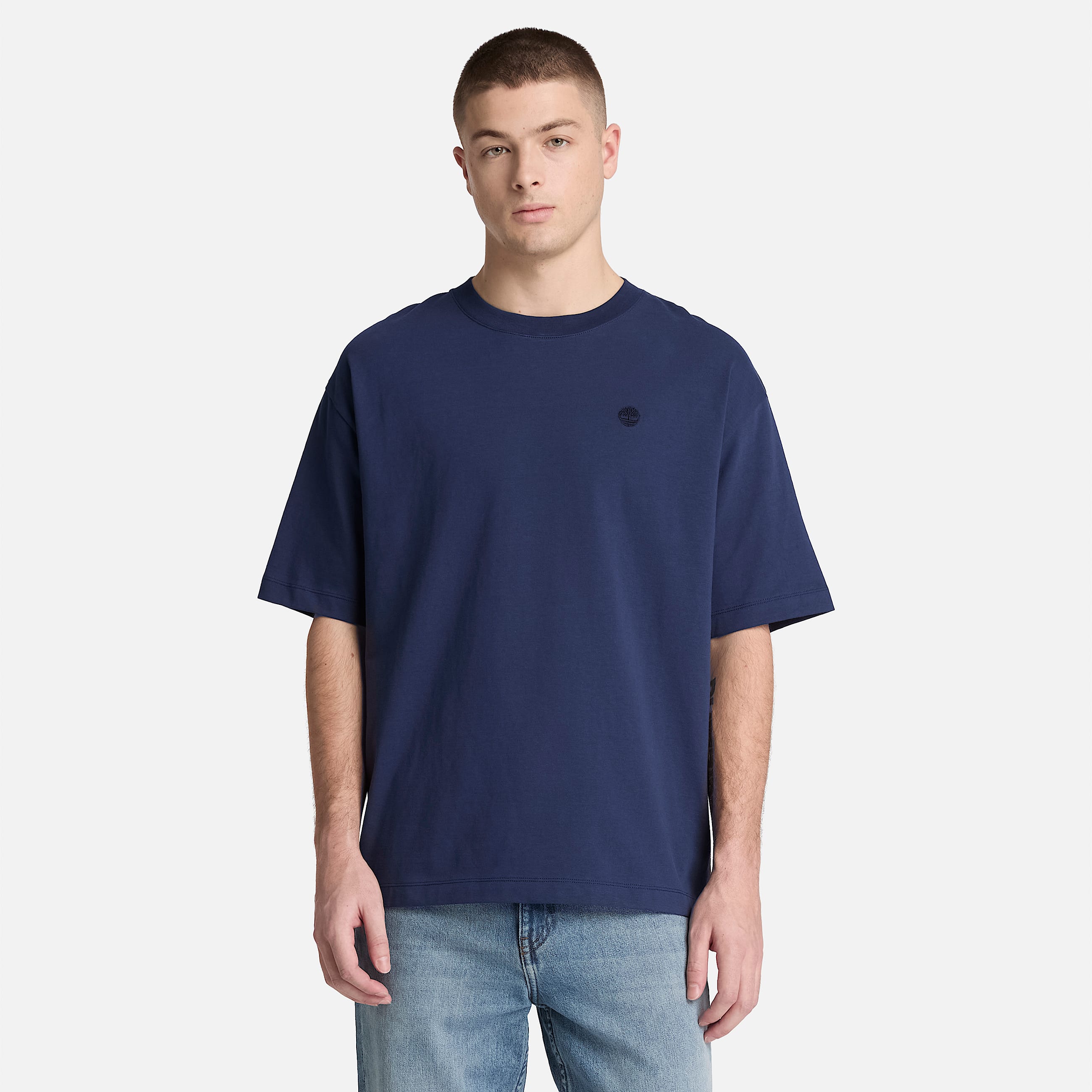 Dunstan River Relaxed ShortSleeve TShirt for Men in Dark Blue TBL Blue ALT1