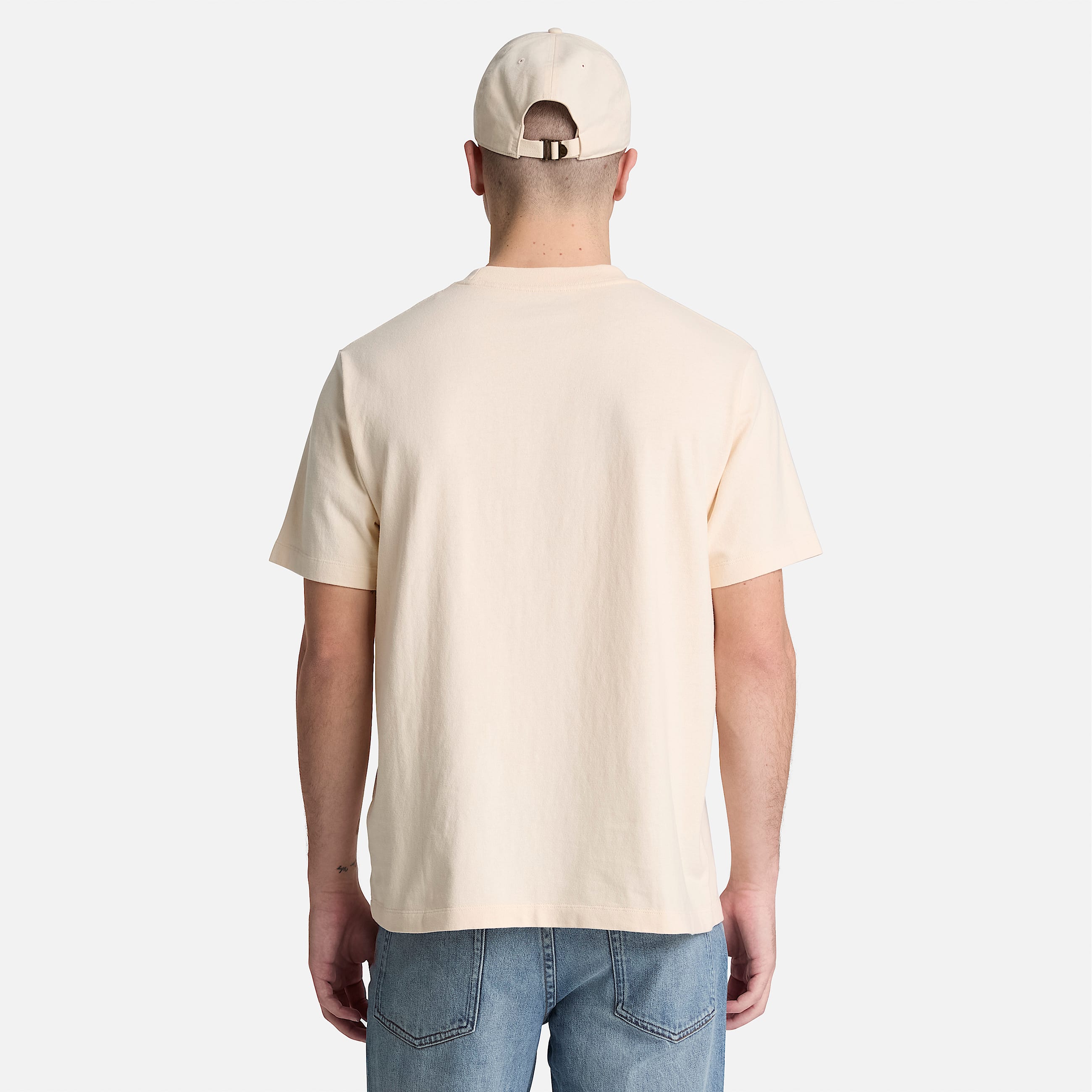 Tshirt  manches courtes et cusson en cuir pour homme en beige TBL beige ALT8