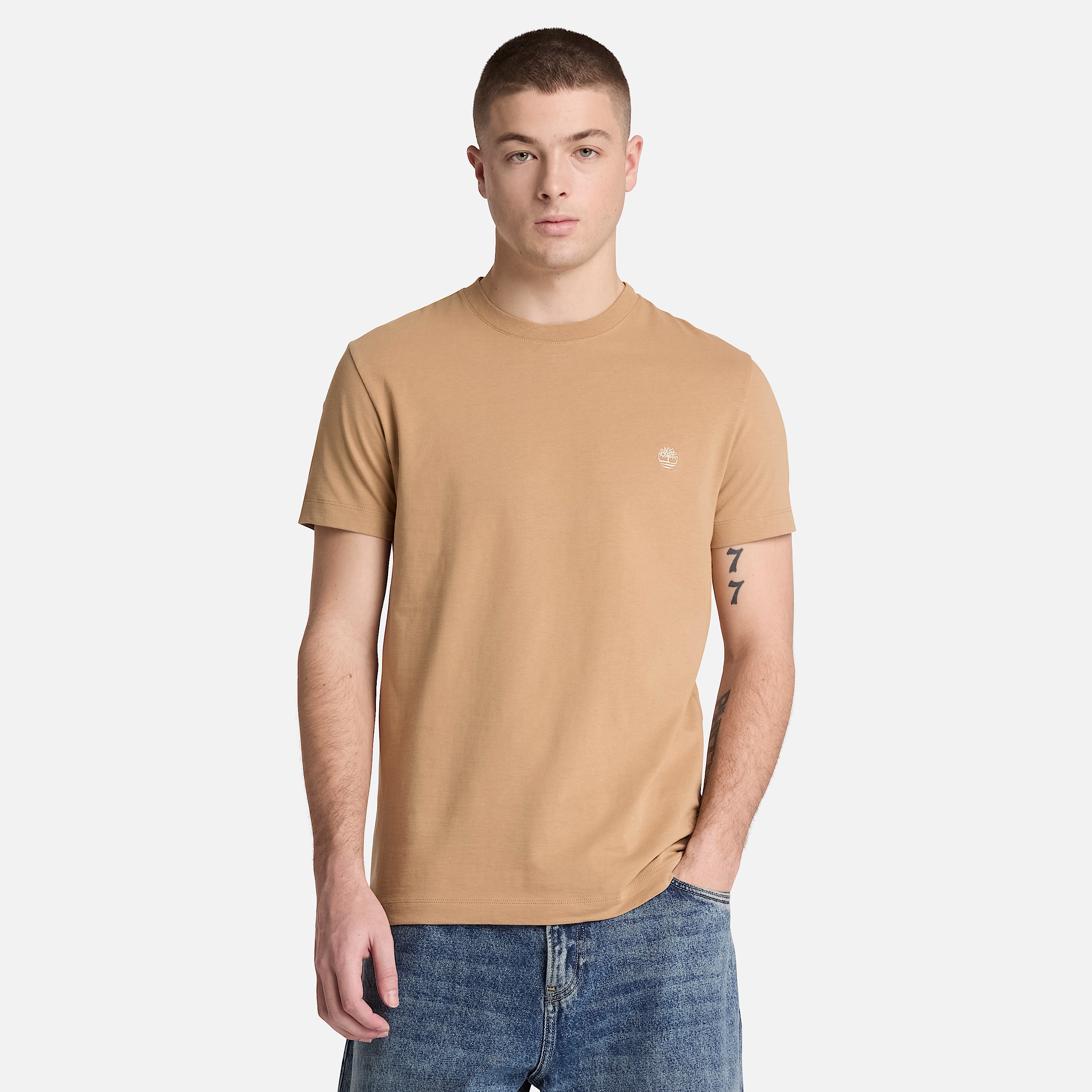 Tshirt Slim a Maniche Corte Dunstan River da Uomo in marrone chiaro TBL marrone ALT1
