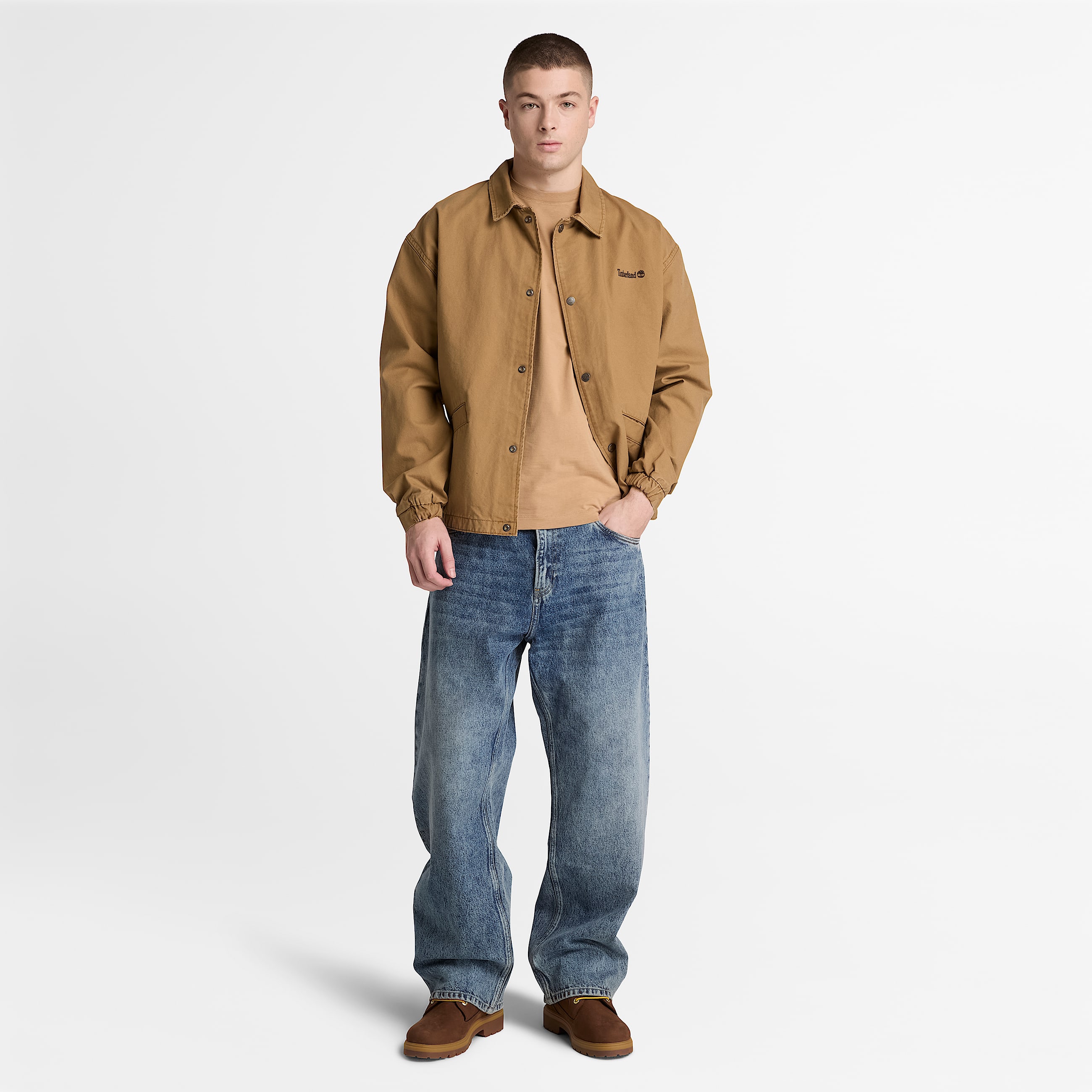 Tshirt Slim a Maniche Corte Dunstan River da Uomo in marrone chiaro TBL marrone ALT2