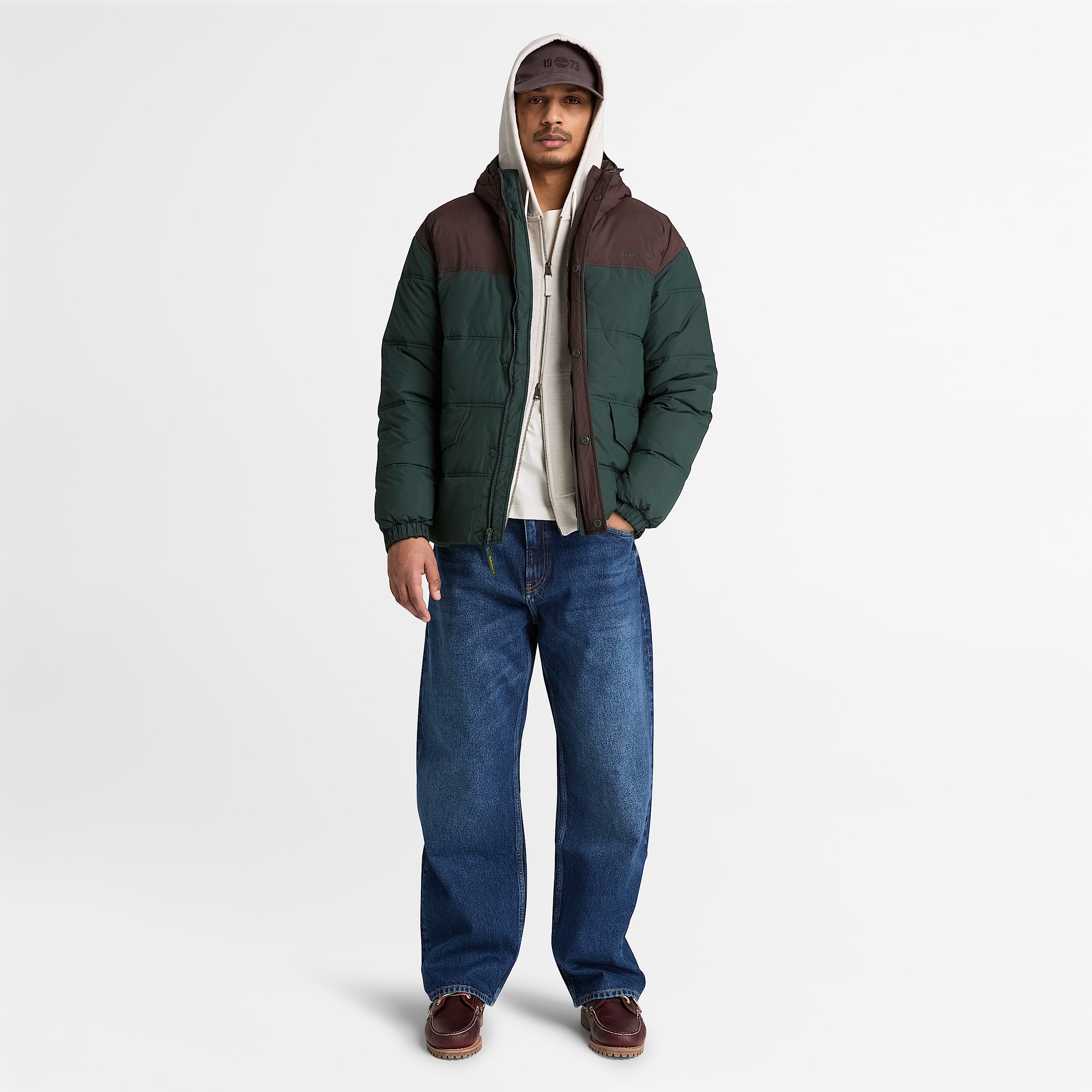 Chaqueta acolchada impermeable para hombre en verde oscuromarrn oscuro TBL verde ALT2
