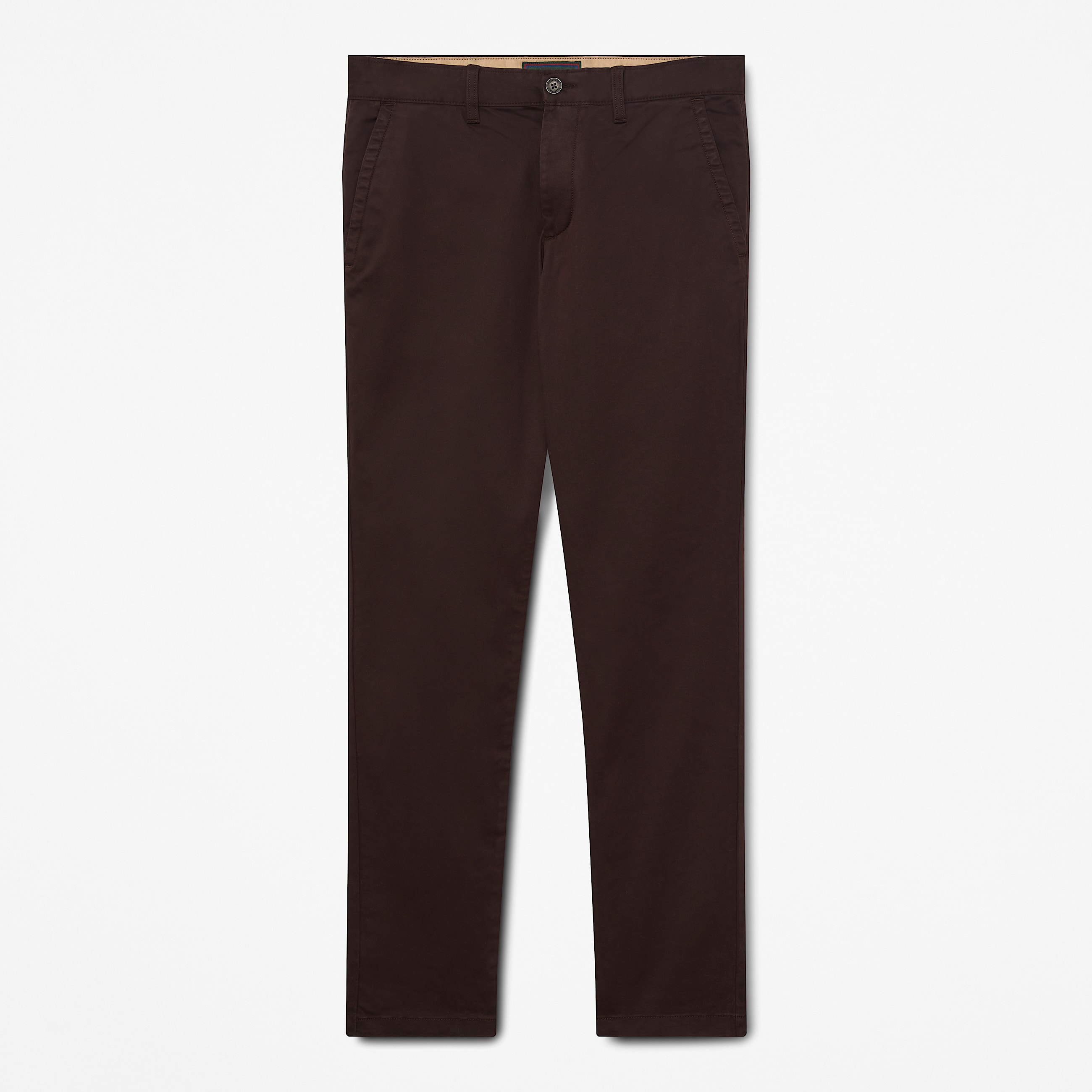 Topsfield Slim Twill Chino Trouser for Men in Dark Brown