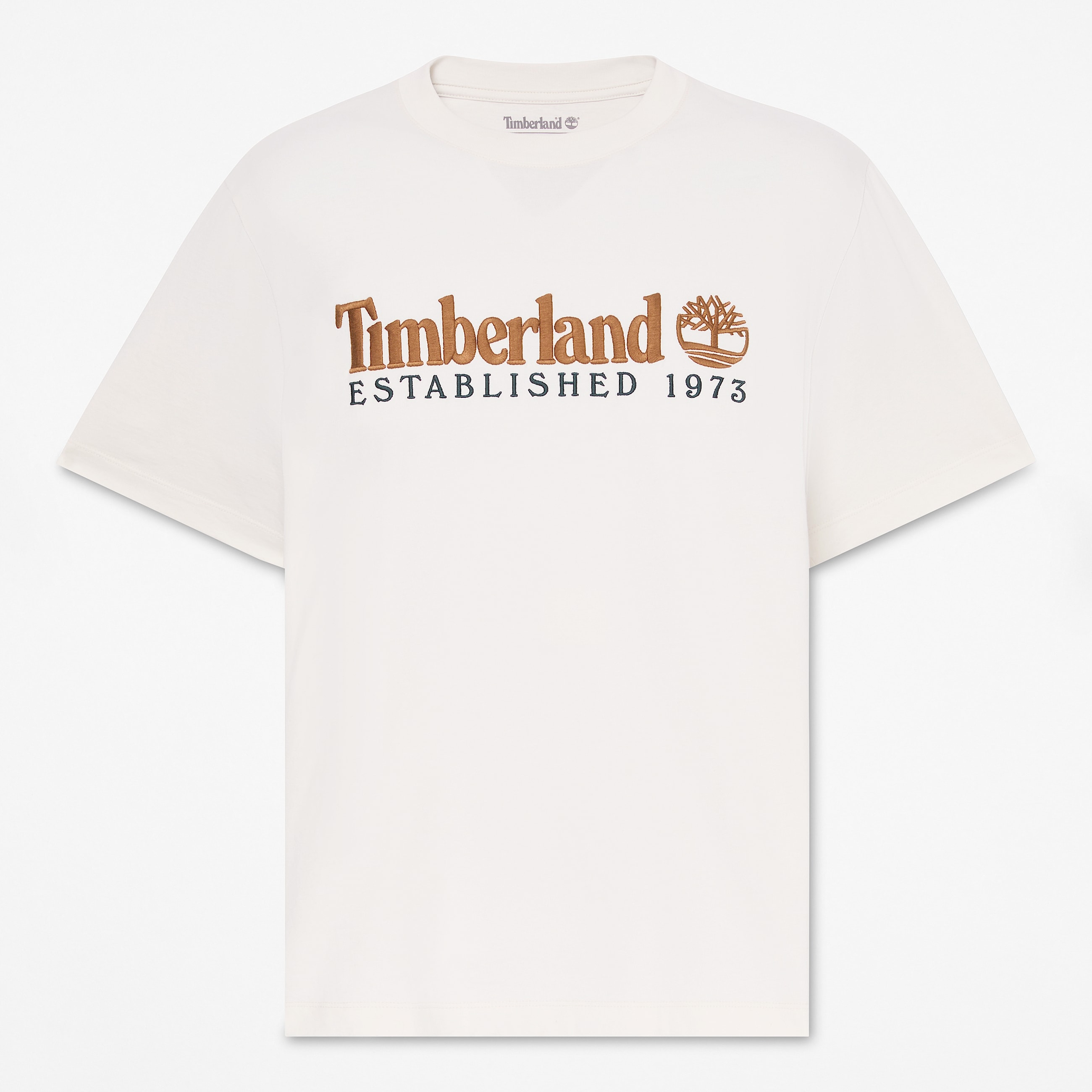 Tshirt  manches courtes et broderie Established 1973 pour homme en blanc TBL blanc HERO