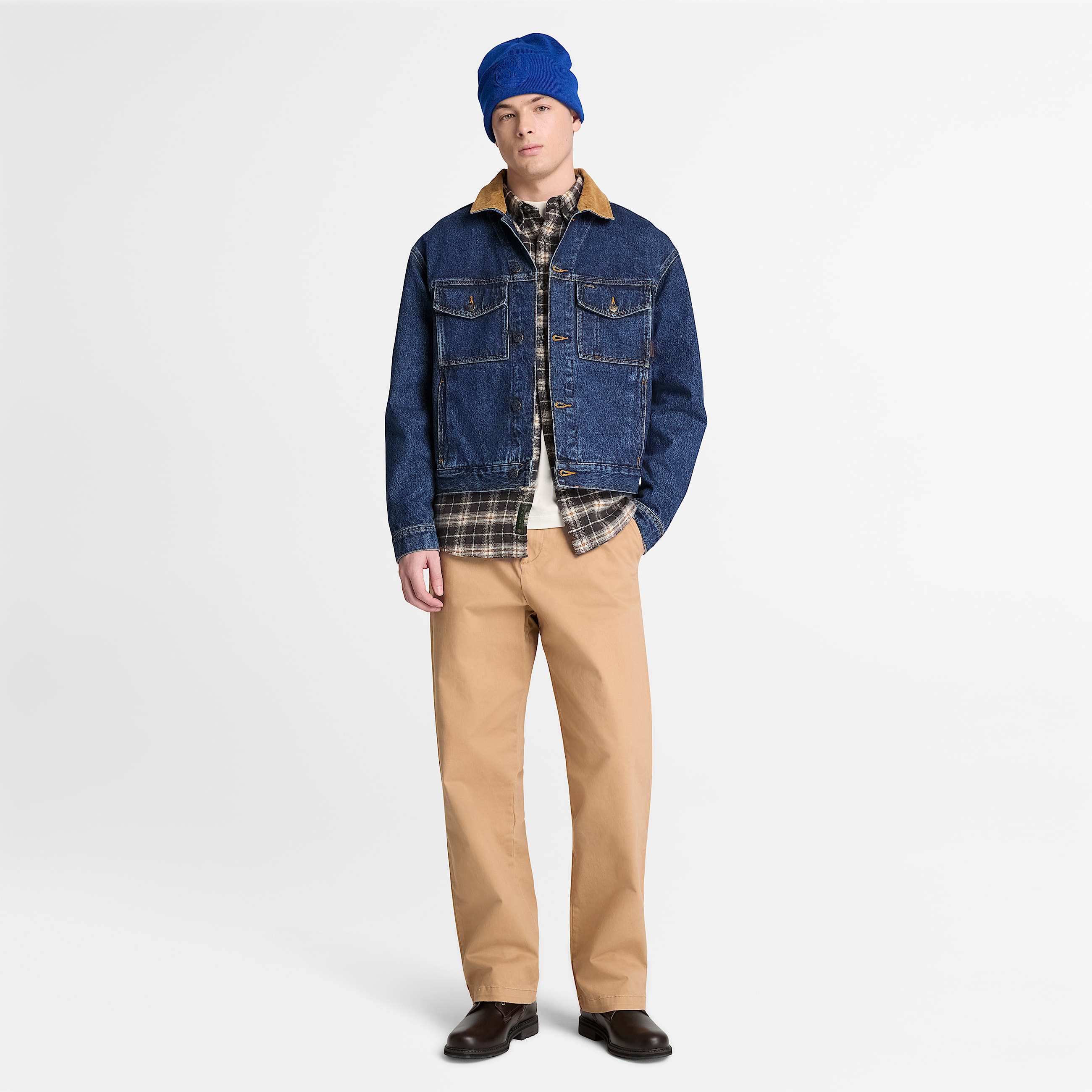 Denim Trucker Jacket for Men in Dark Blue TBL Blue ALT2