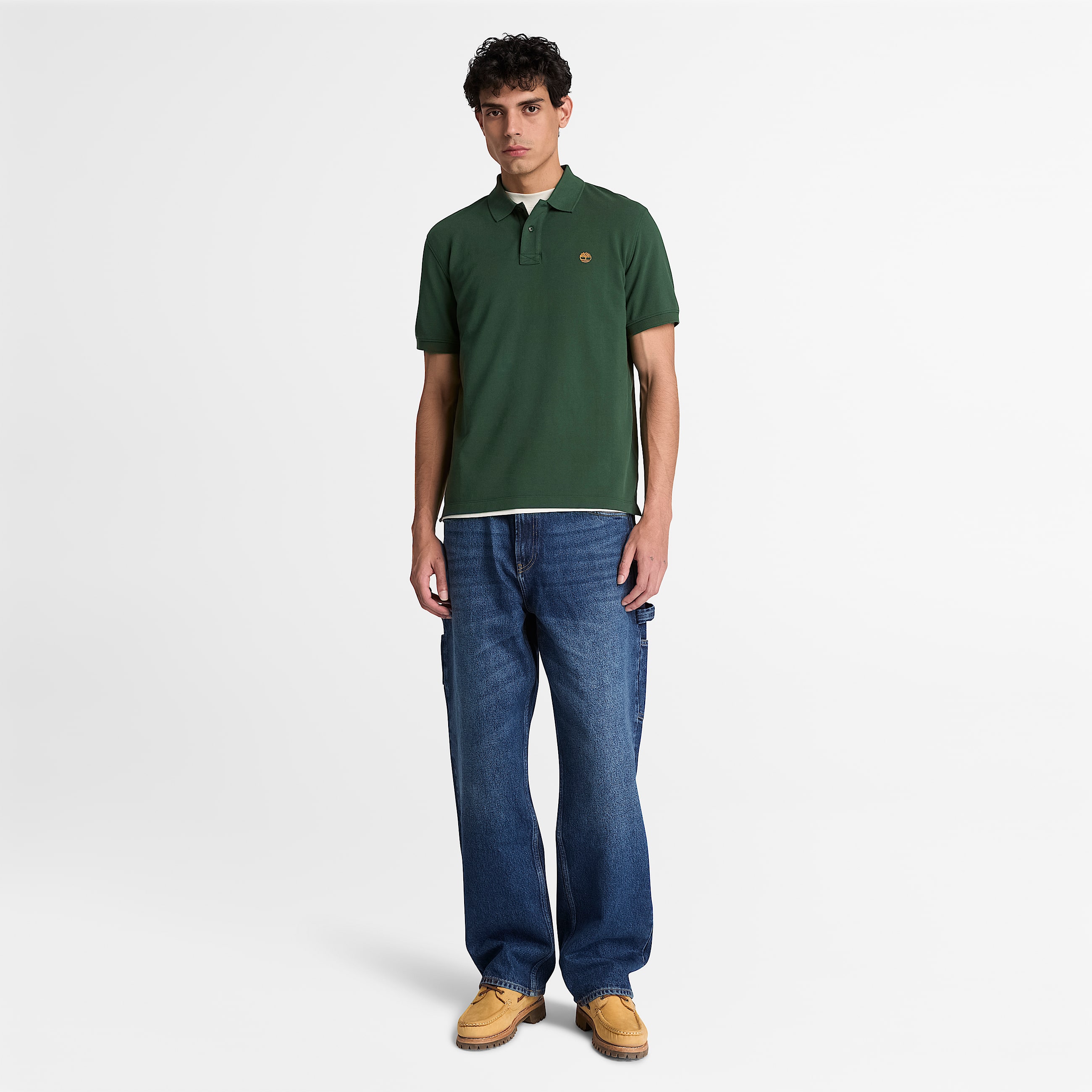 Millers River ShortSleeve Polo for Men in Dark Green TBL Green ALT2