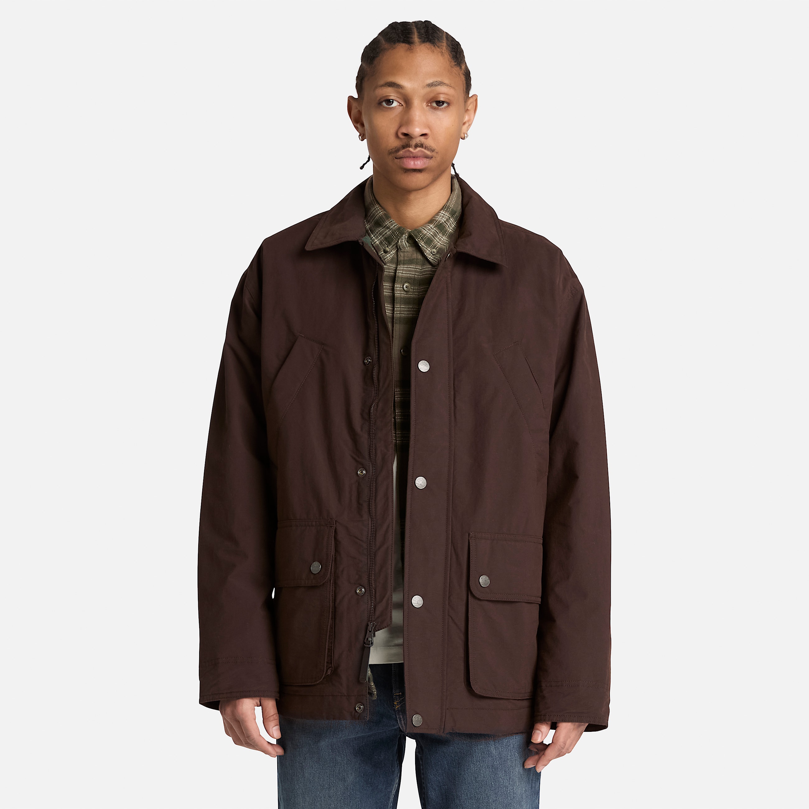 Wenham Insulated Field Coat for Men in Dark Brown TBL Brown ALT1