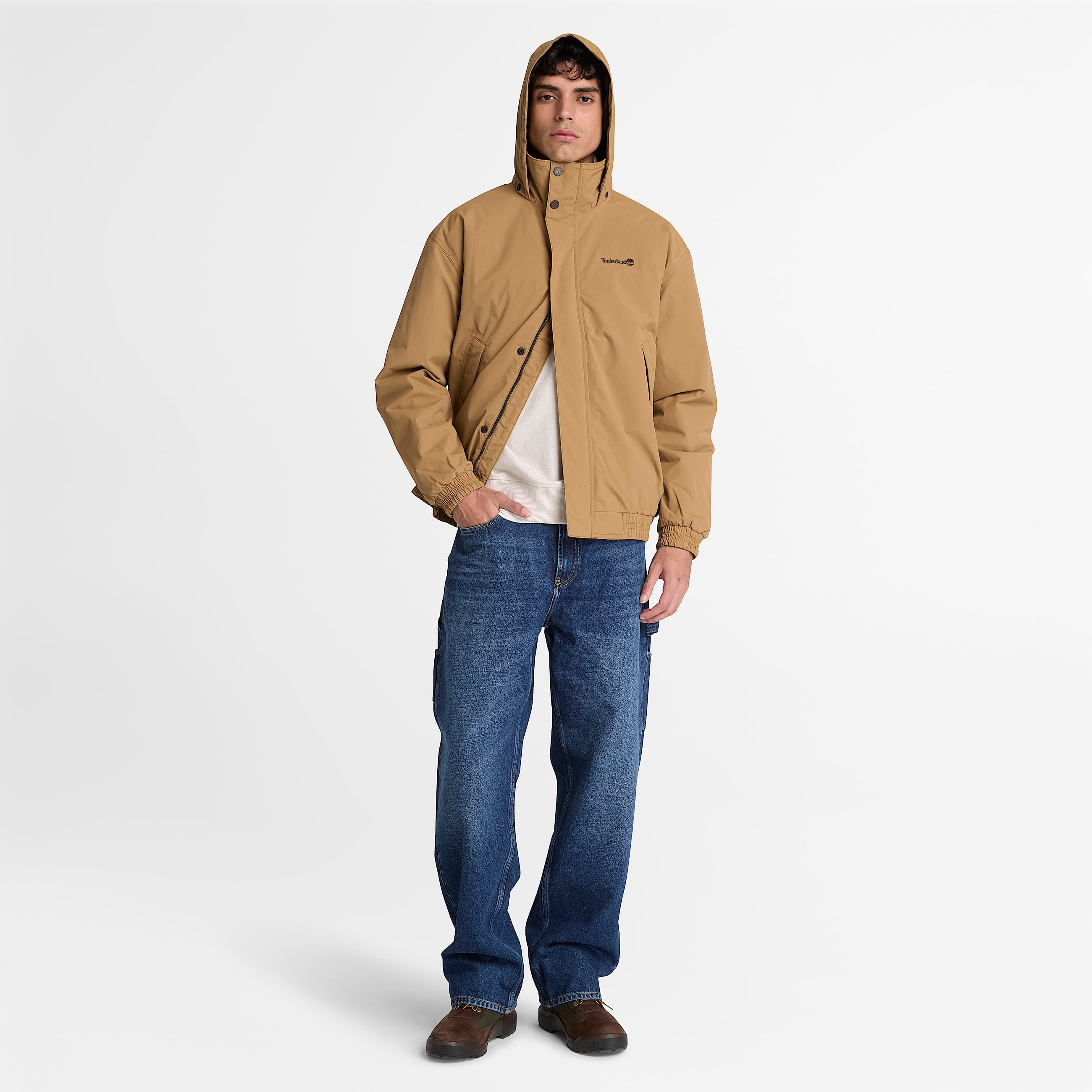 Wasserdichte isolierte Bomberjacke fr Herren in Braun TBL Braun ALT2