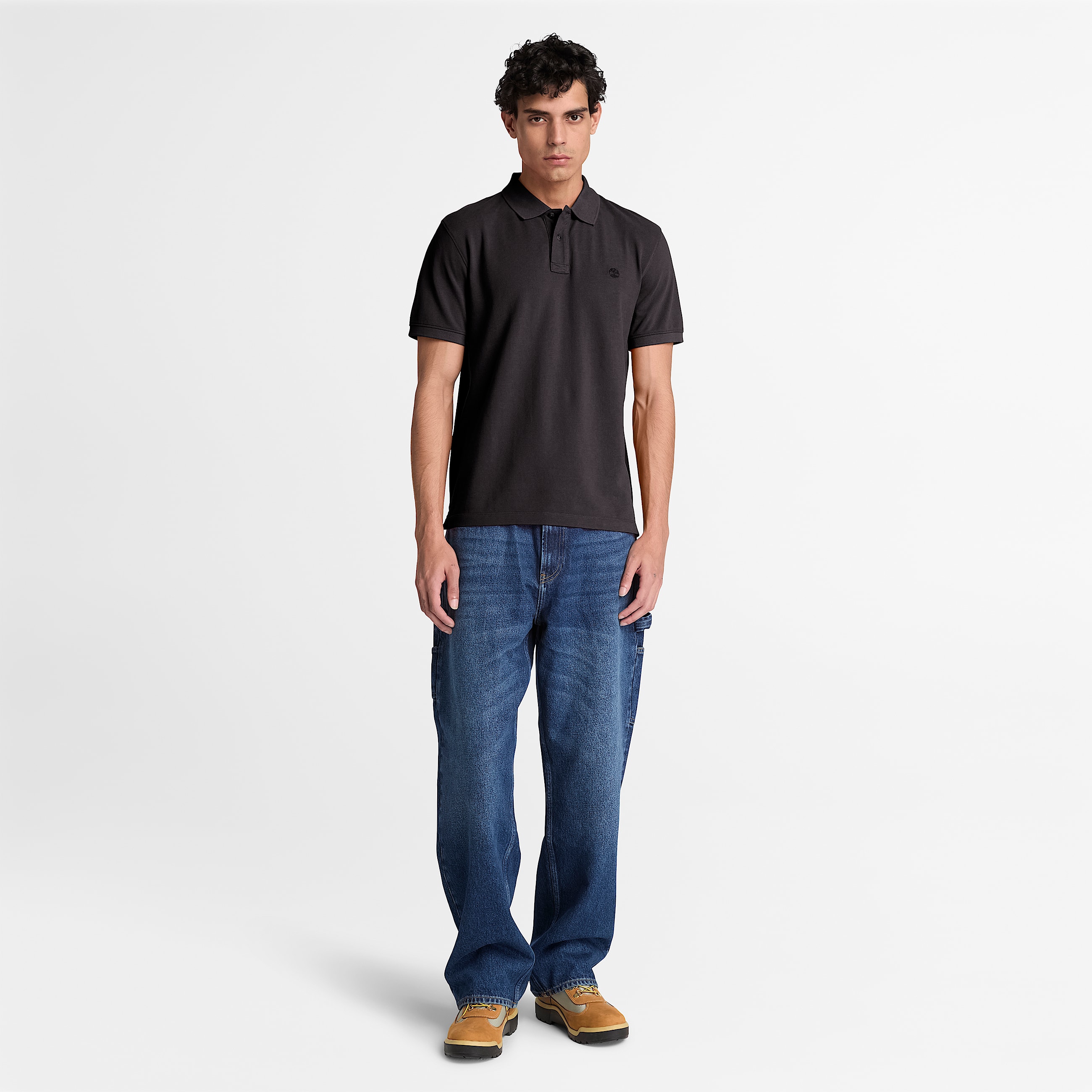 Millers River ShortSleeve Polo for Men in Black TBL Black ALT2