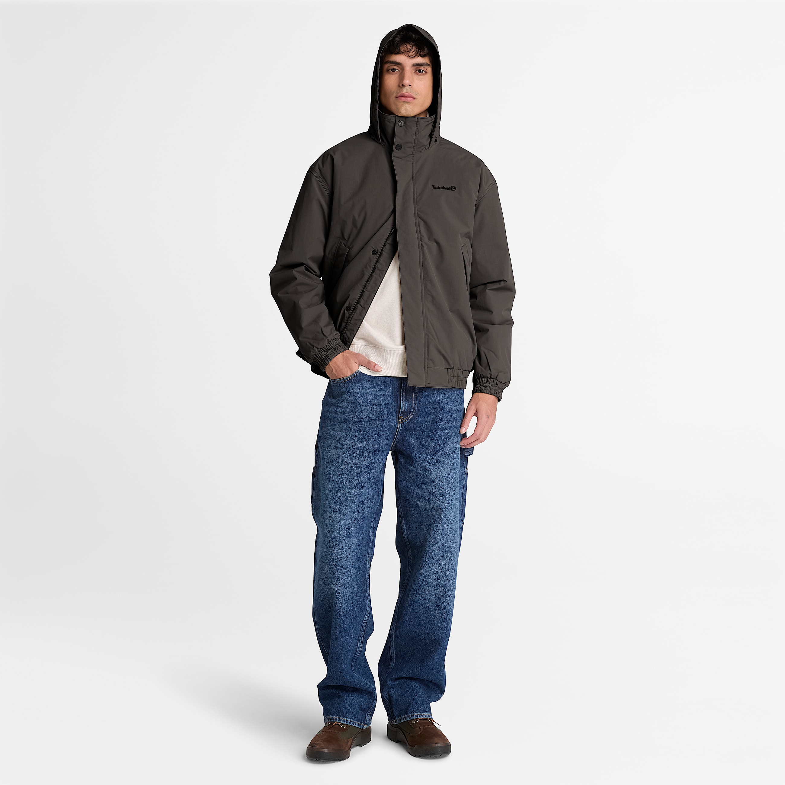 Waterproof Insulated Bomber for Men in Black TBL Black ALT2