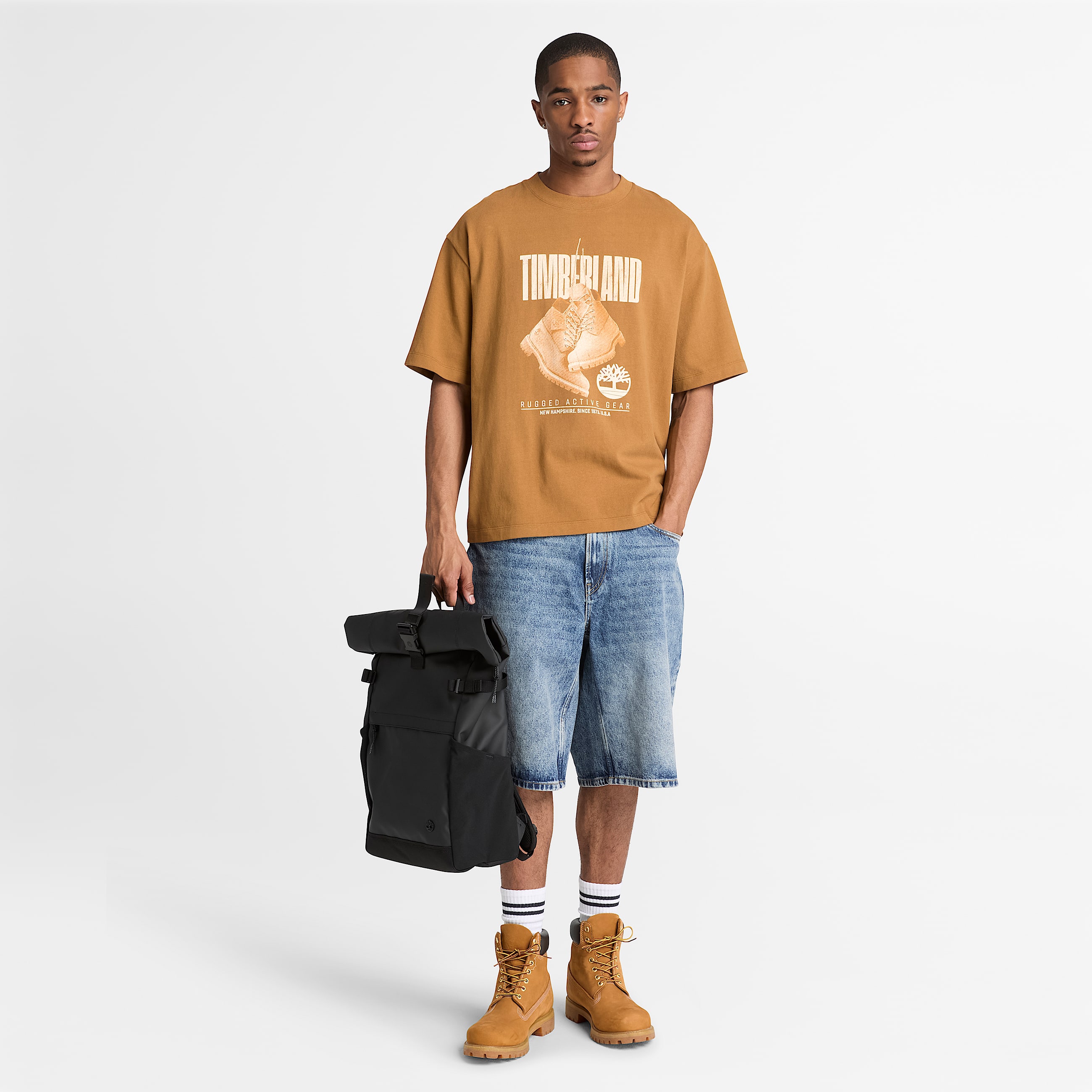 Rugged Boot ShortSleeve TShirt for Men in Dark Yellow TBL Yellow ALT2