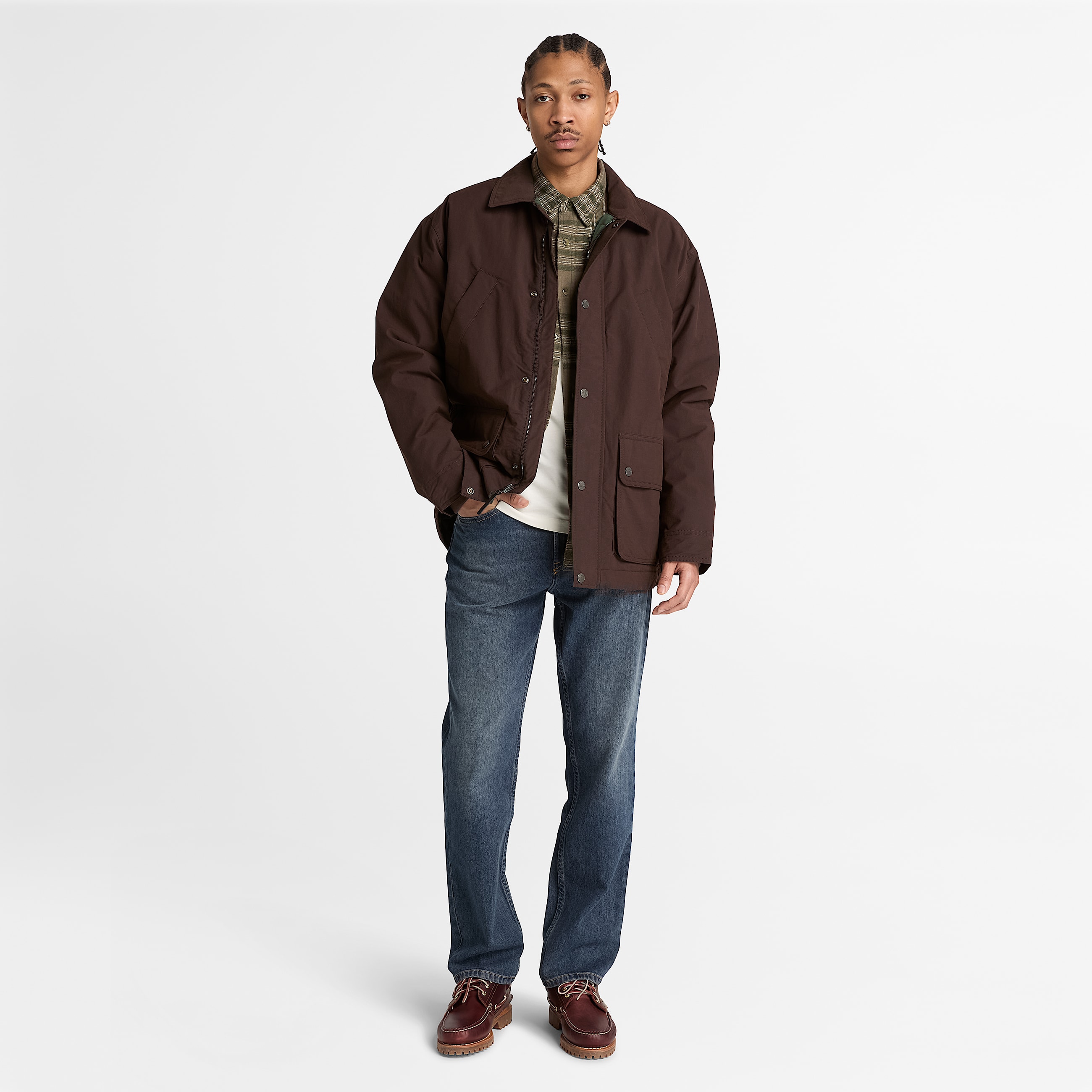 Wenham Insulated Field Coat for Men in Dark Brown TBL Brown ALT2