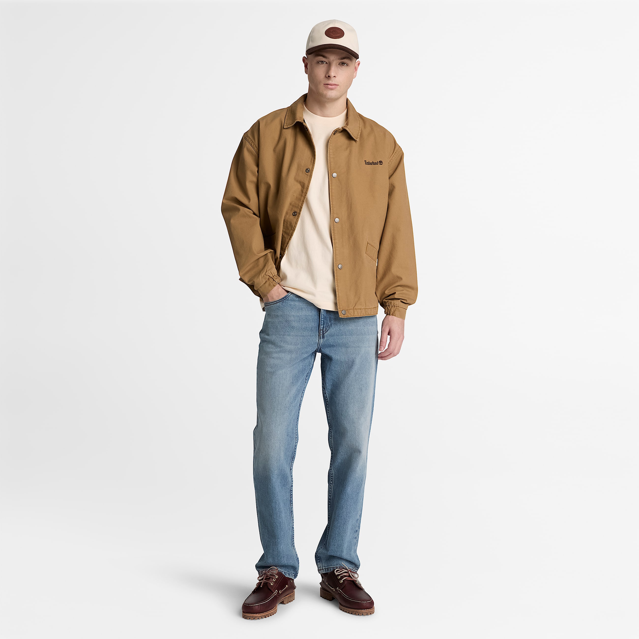 Tshirt  manches courtes et cusson en cuir pour homme en beige TBL beige ALT2
