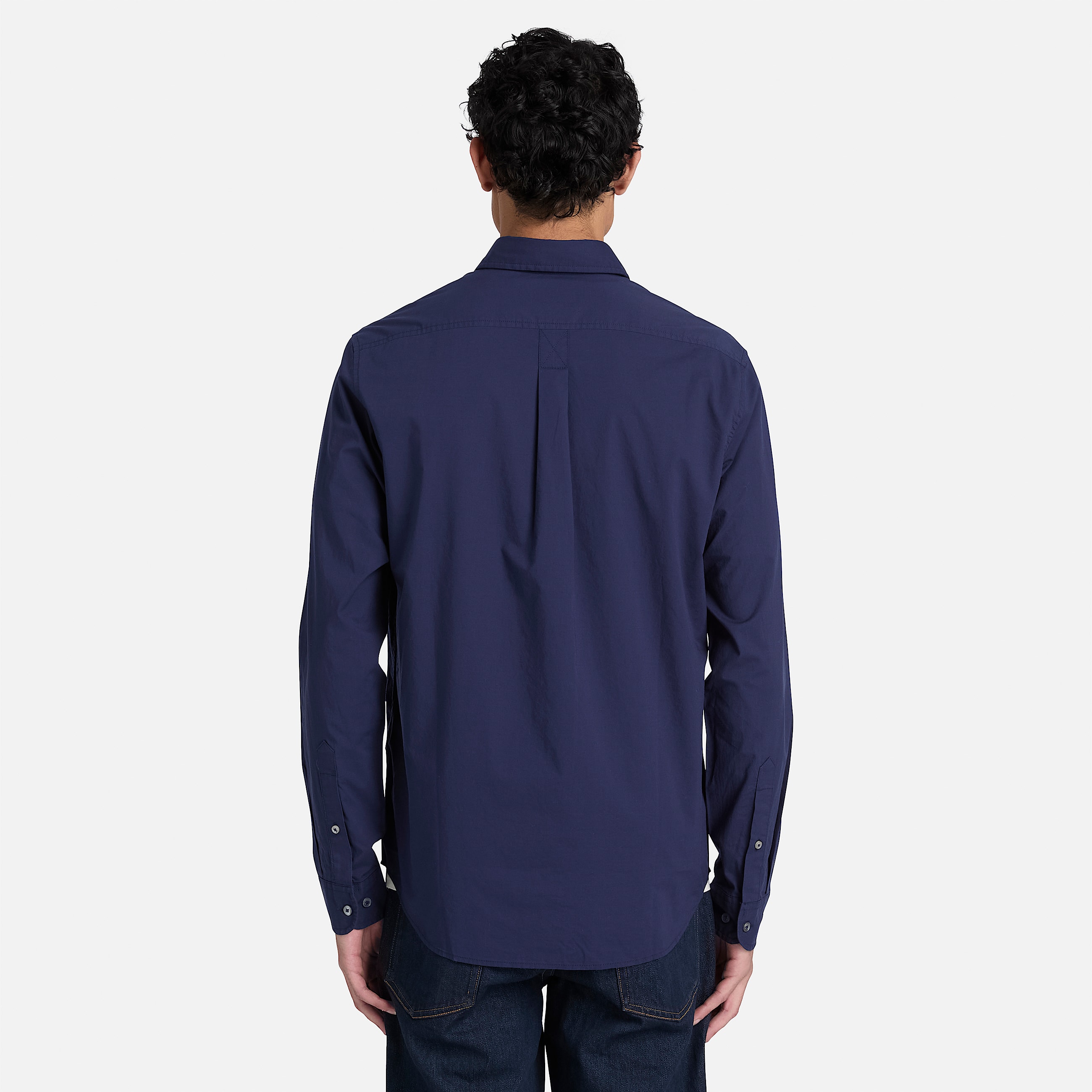 Chemise en popeline  manches longues pour homme en bleu fonc TBL bleu ALT8