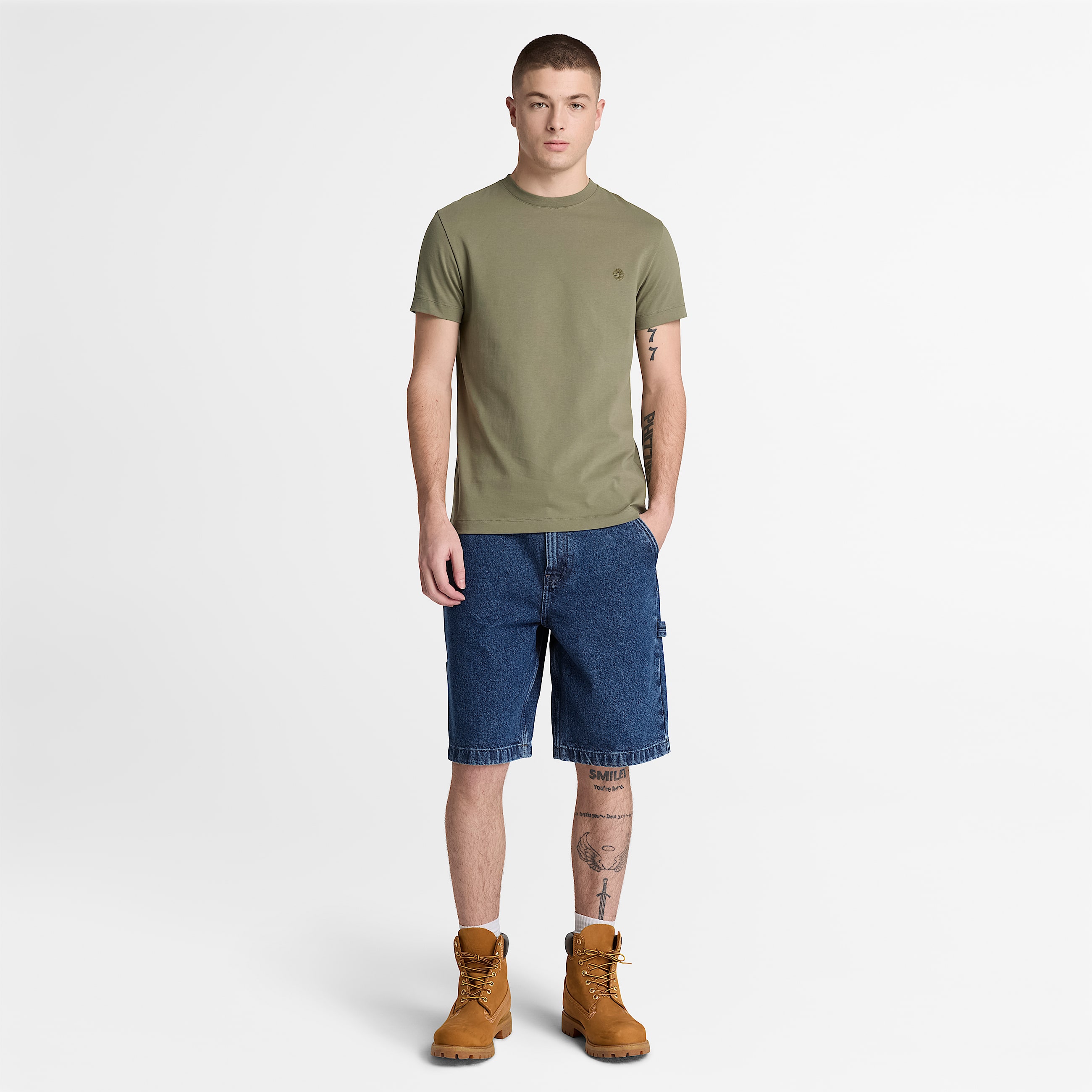 Dunstan River Slim ShortSleeve TShirt for Men in Green TBL Green ALT2