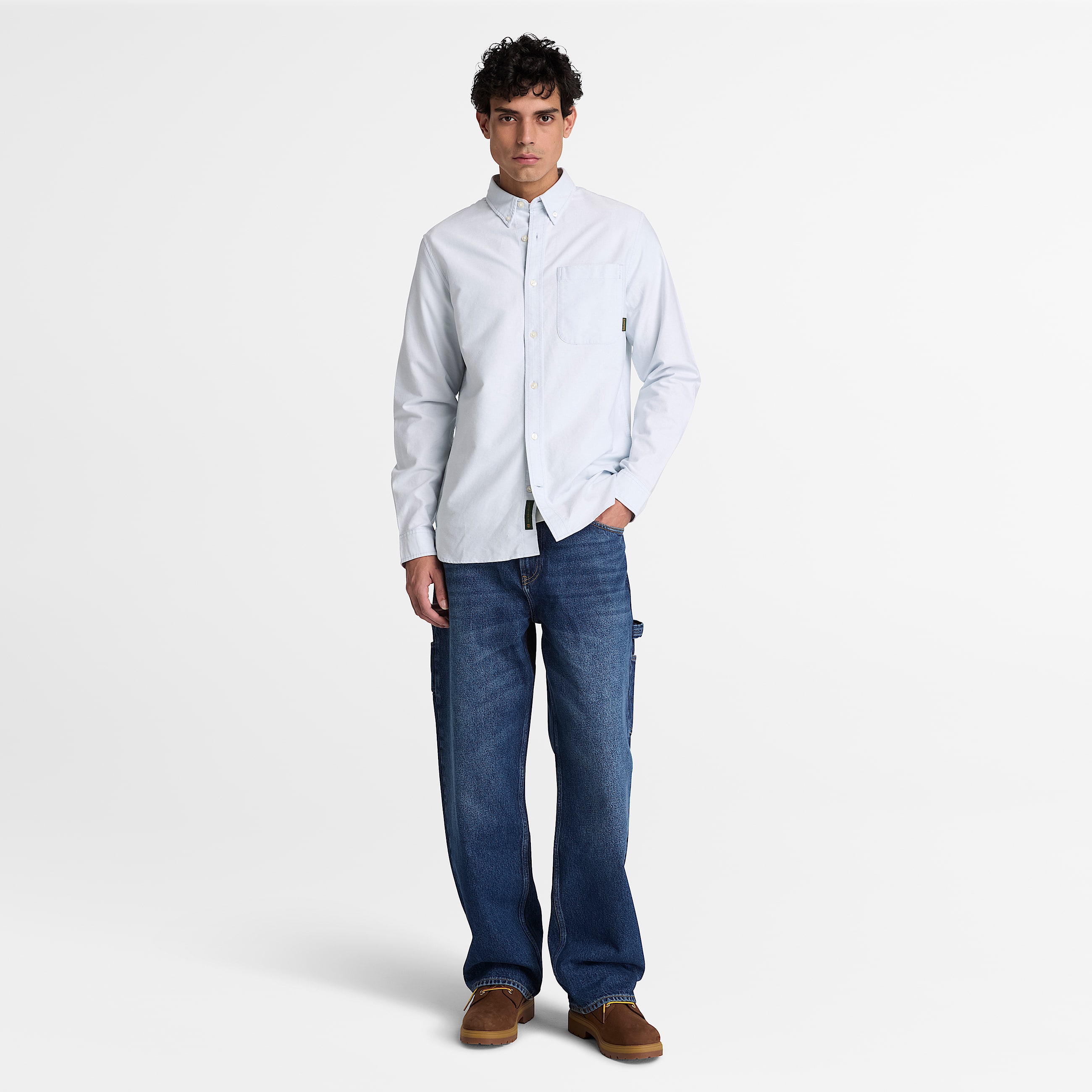 Chemise oxford Lake Warner pour homme en bleu TBL bleu ALT2