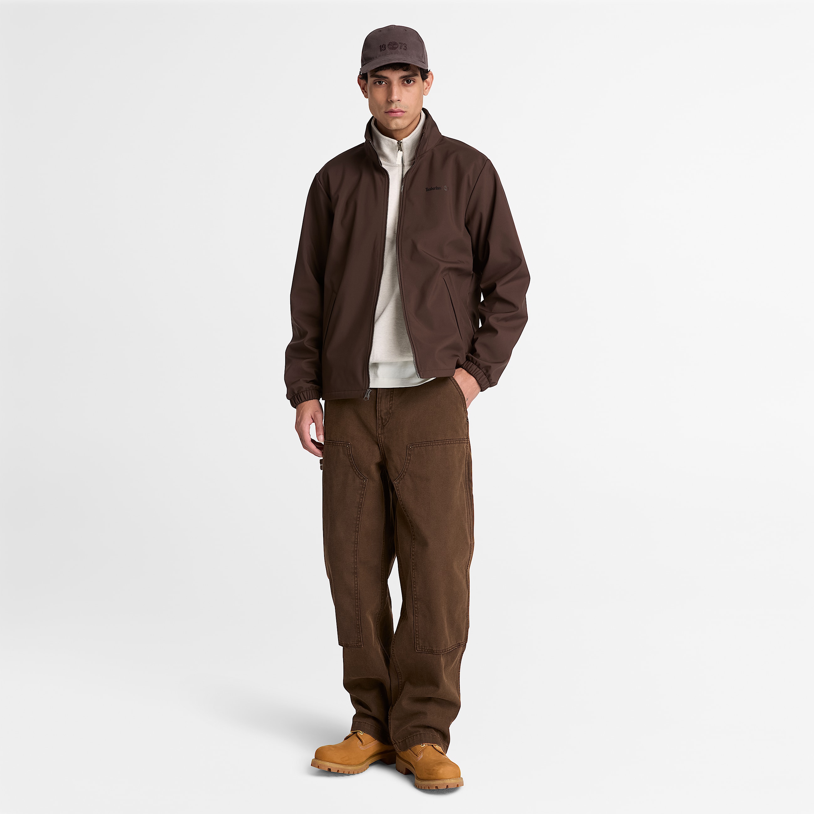Windproof FullZip Softshell Jacket for Men in Dark Brown TBL Brown ALT2
