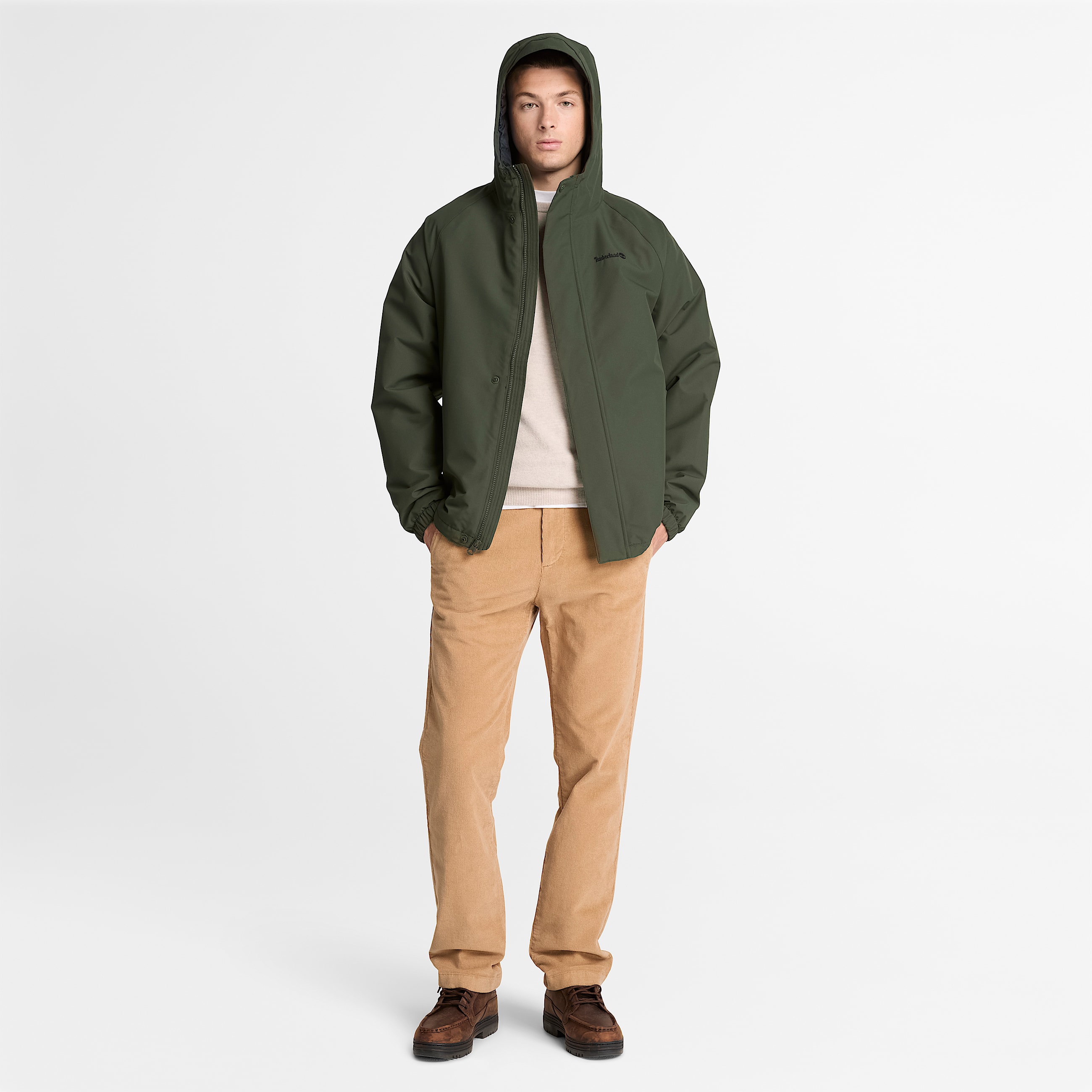 Waterproof Insulated Jacket for Men in Dark Green