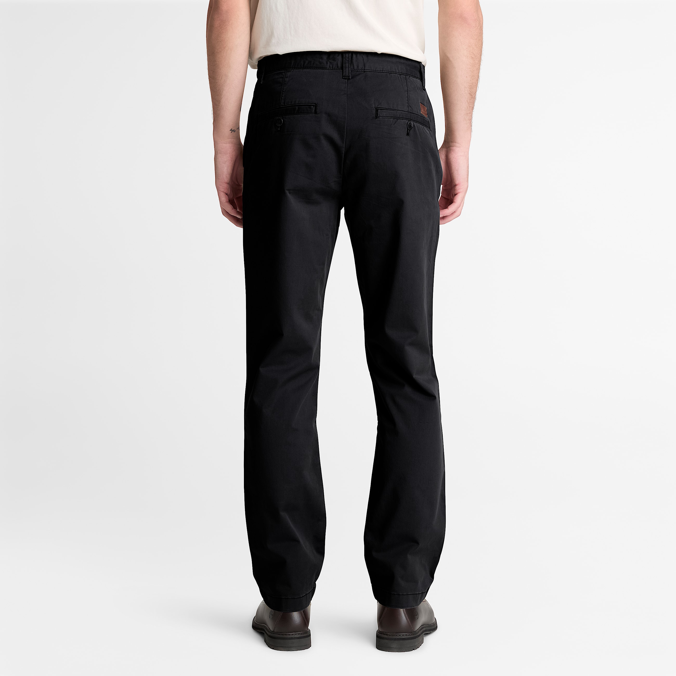 Pantalon chino droit en serg Claremont pour homme en noir TBL noir ALT8