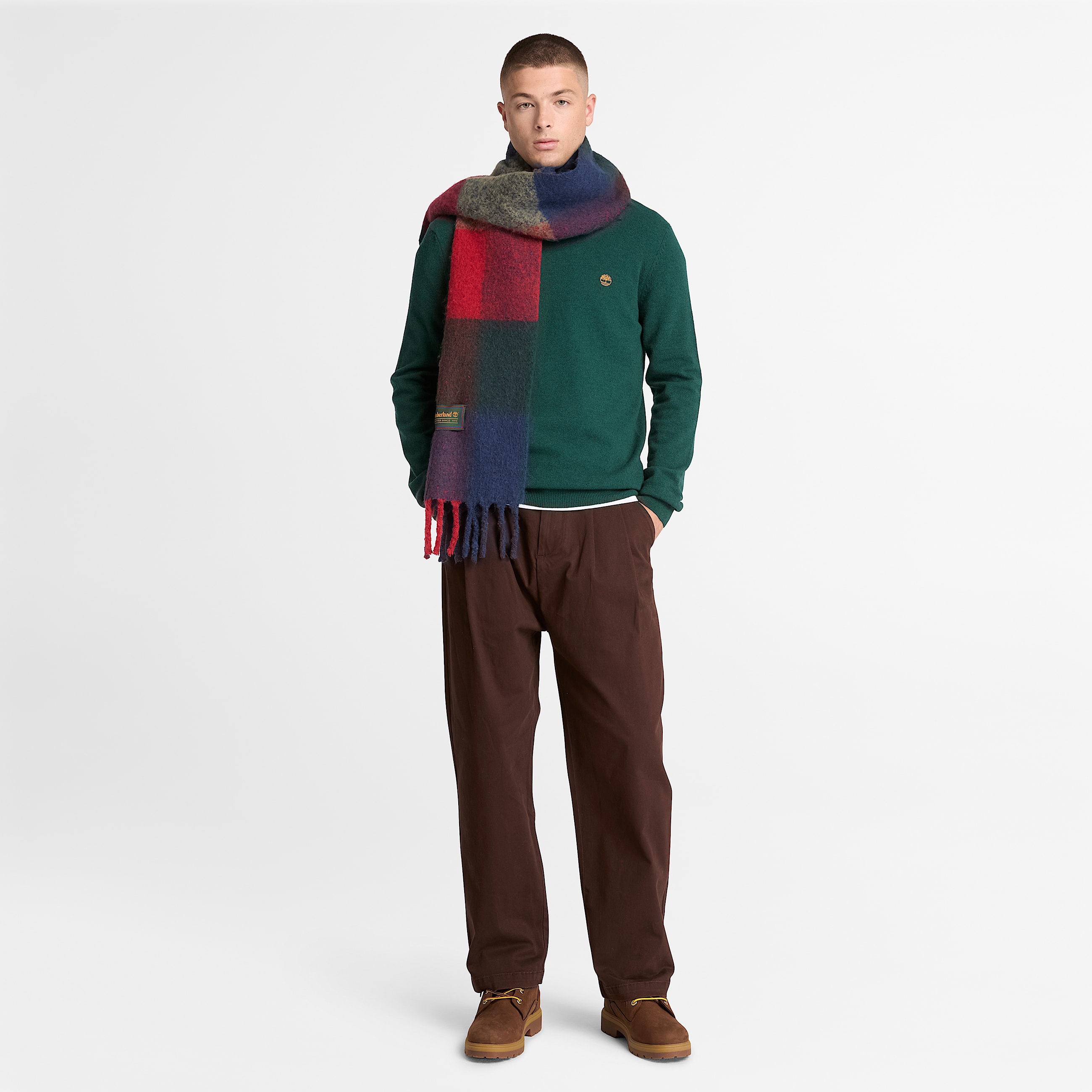 Cohas Brook Pullover mit Rundhalsausschnitt aus Merinowolle fr Herren in Dunkelgrn TBL Grn ALT2