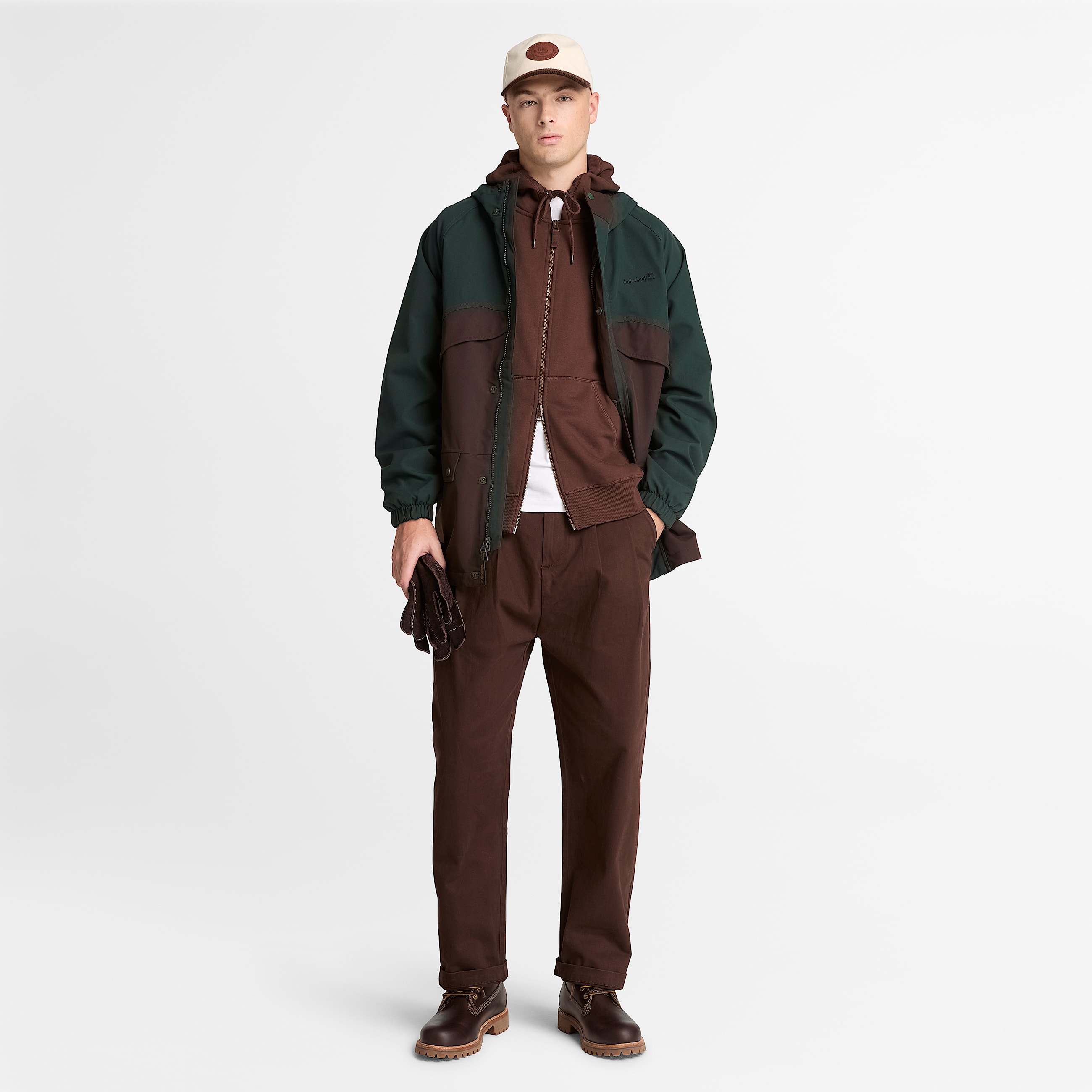 Weatherline ArchiveInspired Parka for Men in Dark GreenDark Brown TBL Green ALT2