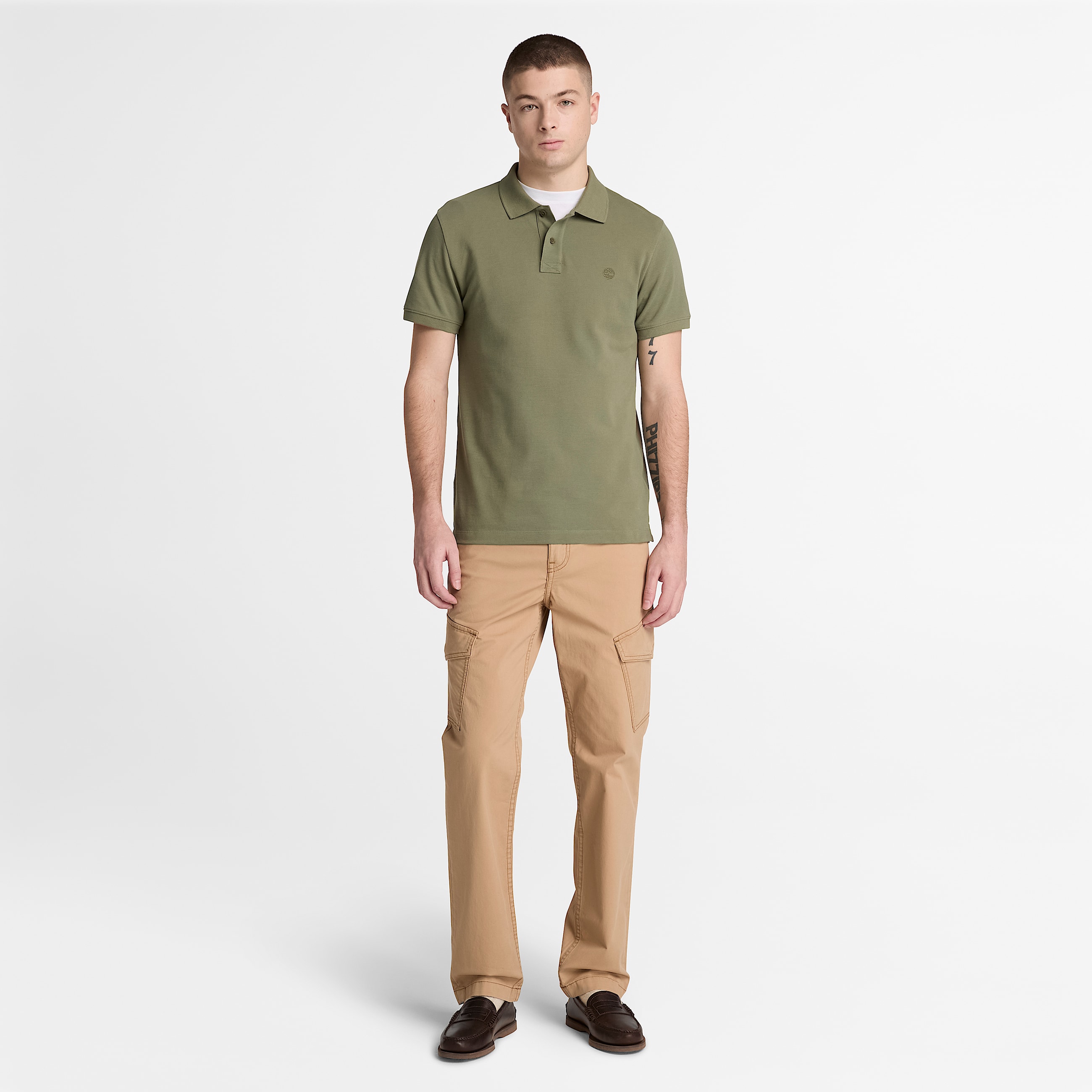 Claremont Slim Twill Chino Trouser for Men in Light Brown TBL Brown ALT2