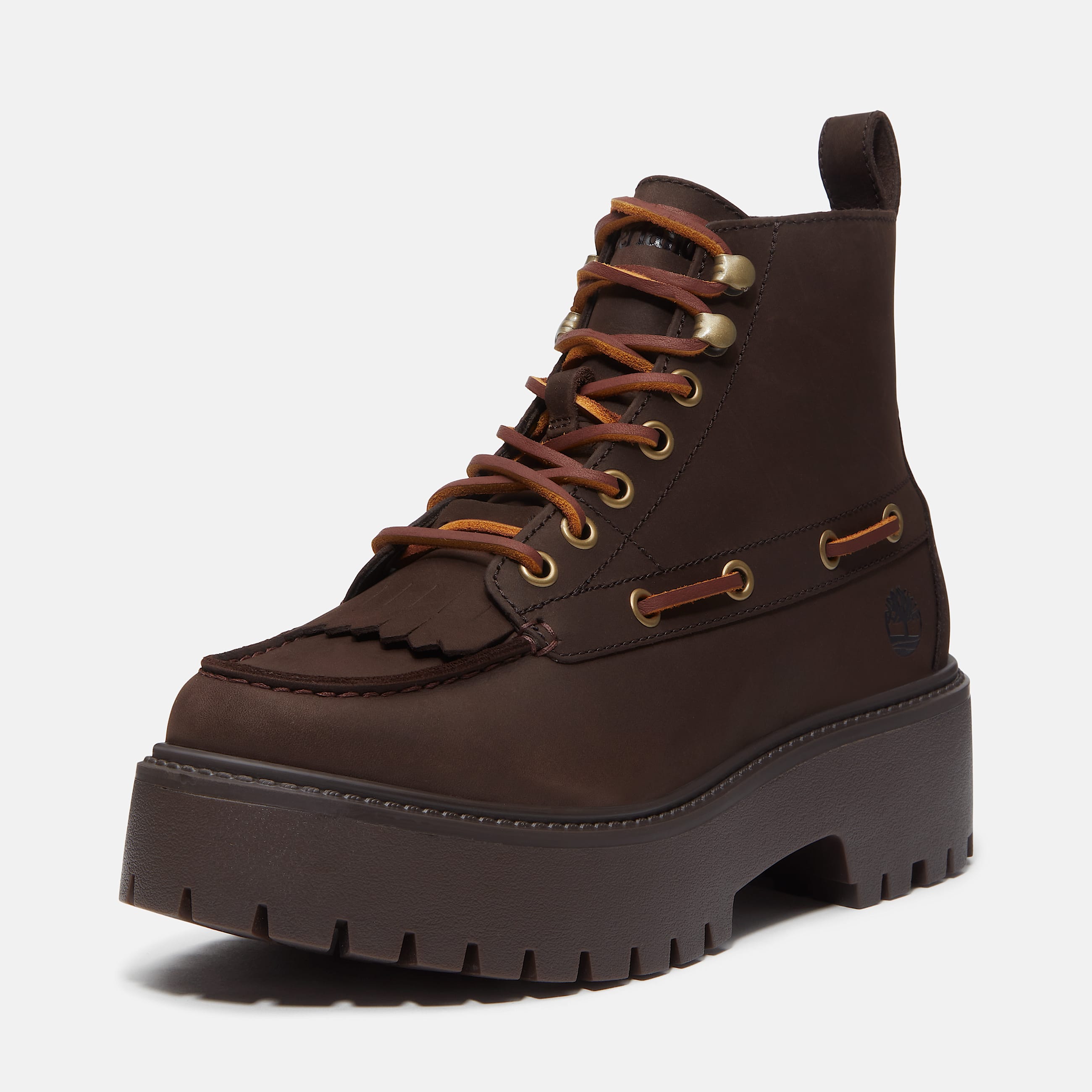 Botas con plataforma y lengeta decorativa Stone Street para mujer en marrn oscuro TBL marrn ALT9